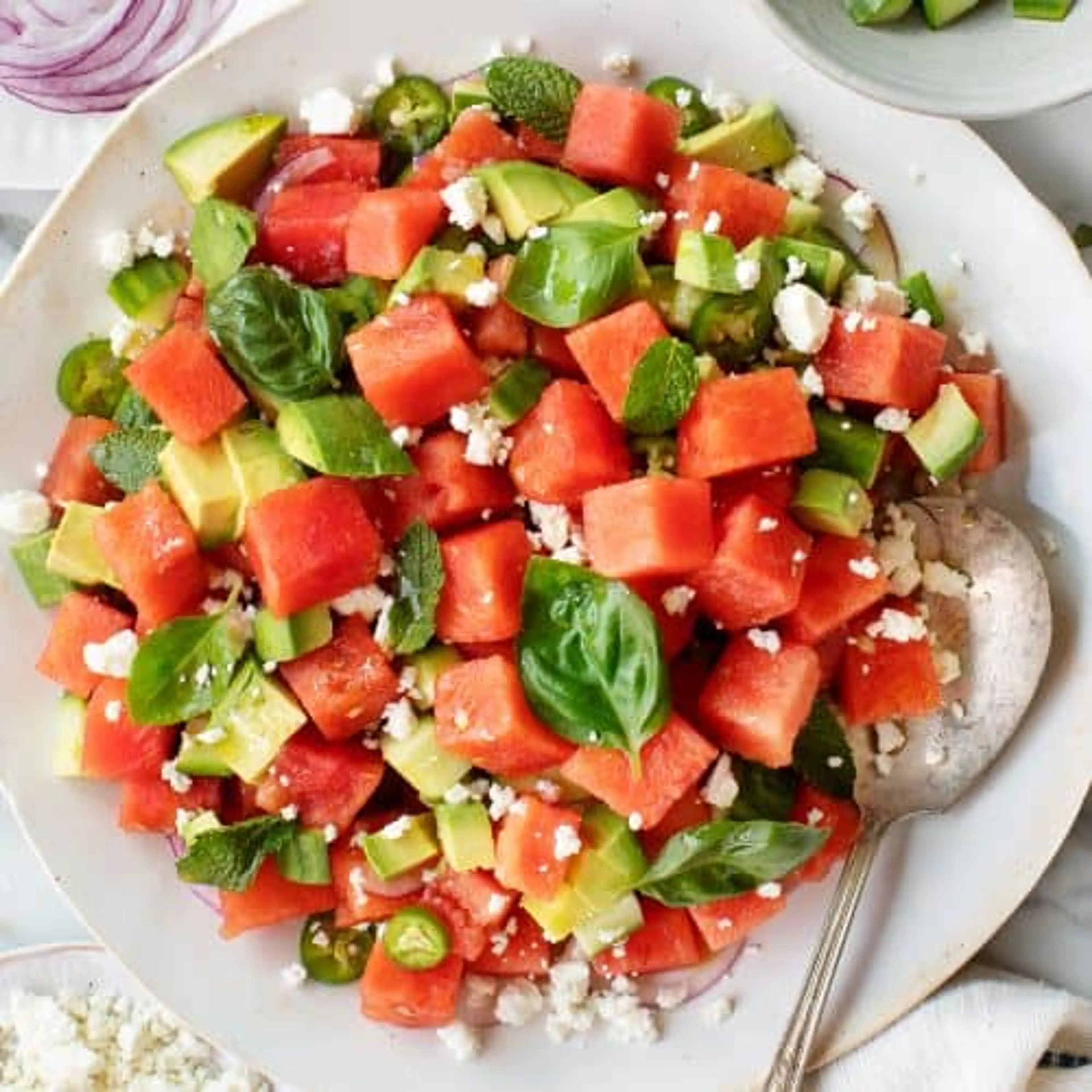 Watermelon Salad with Feta & Mint