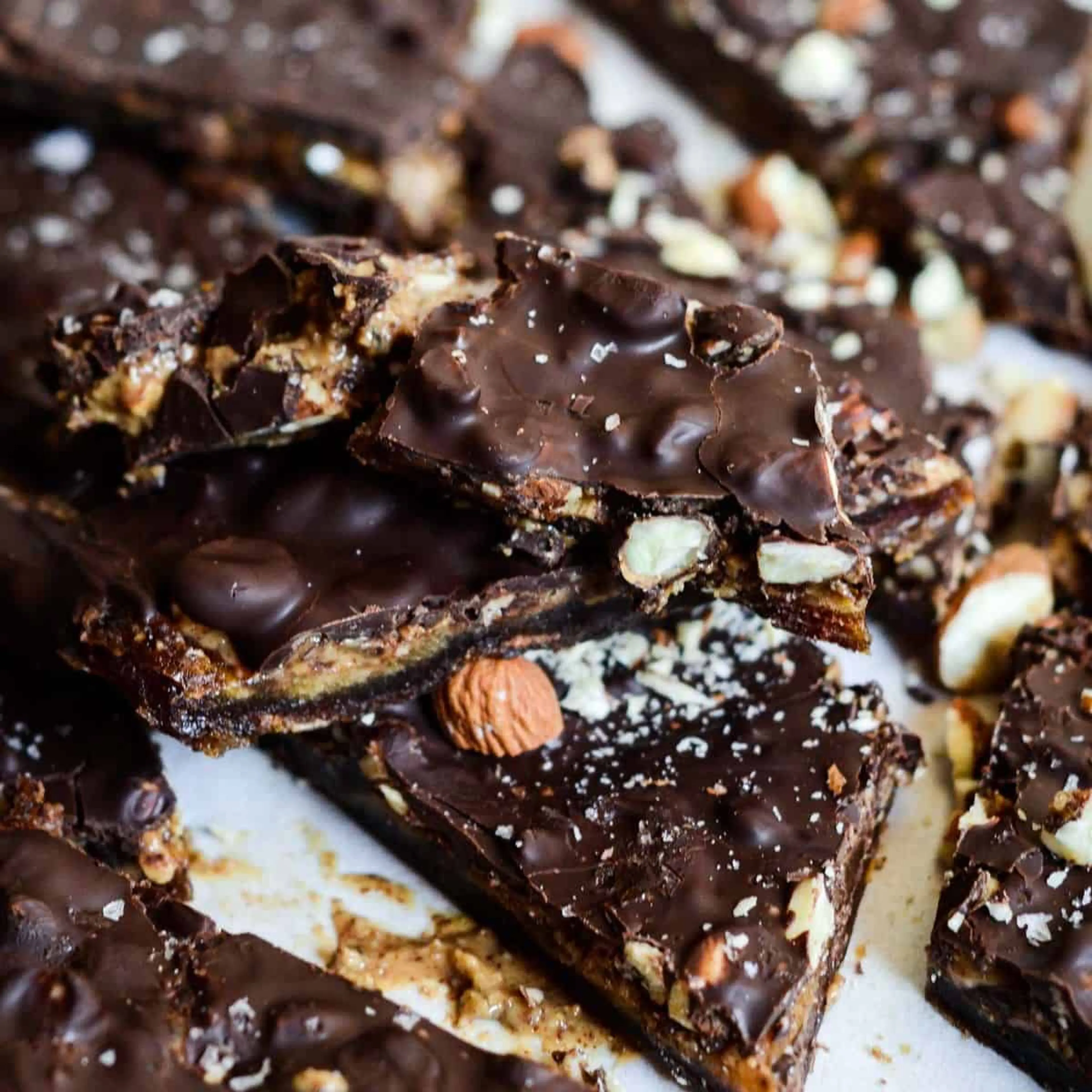 Super Easy Dark Chocolate Date Bark