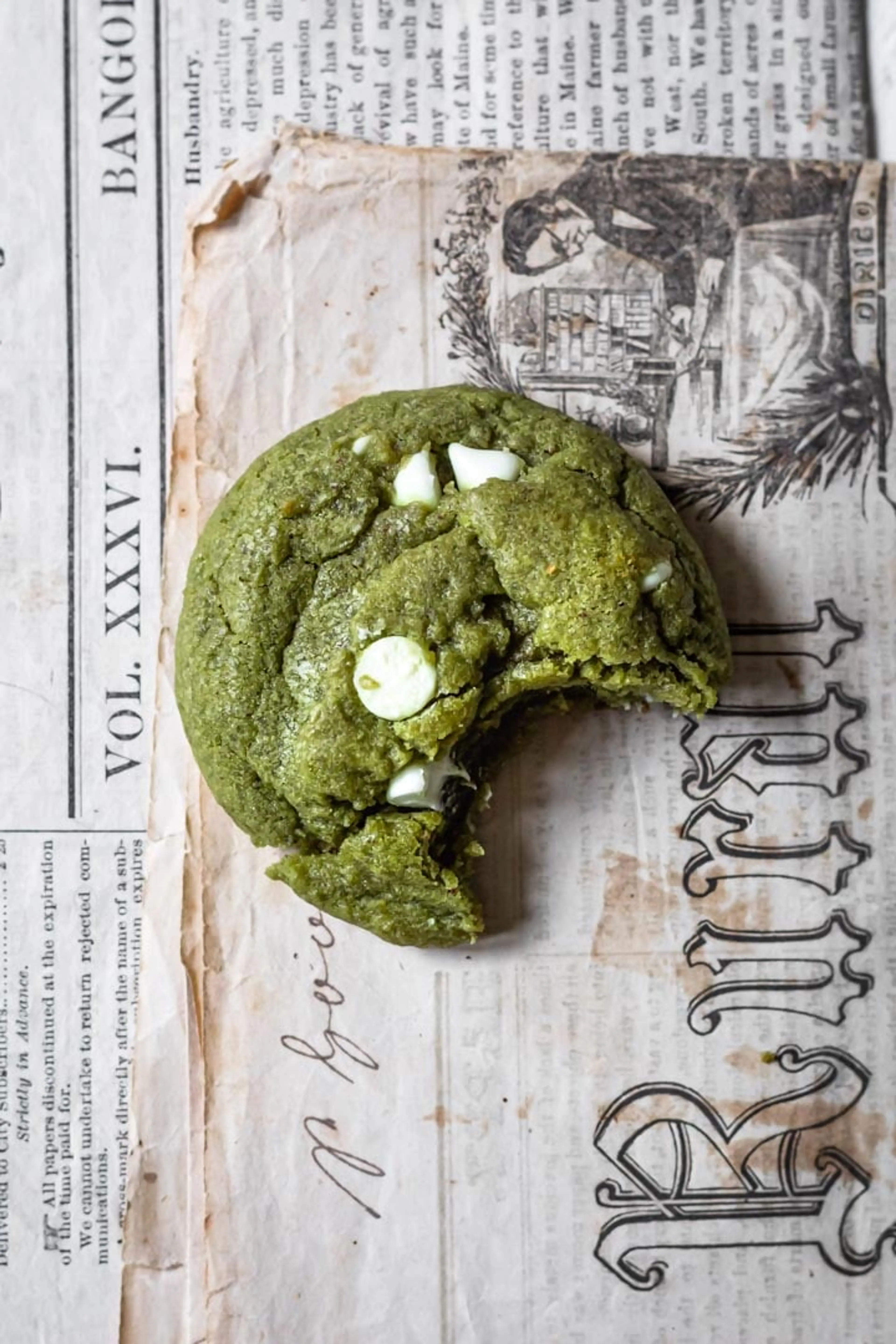 Brown Butter White Chocolate Matcha Cookies