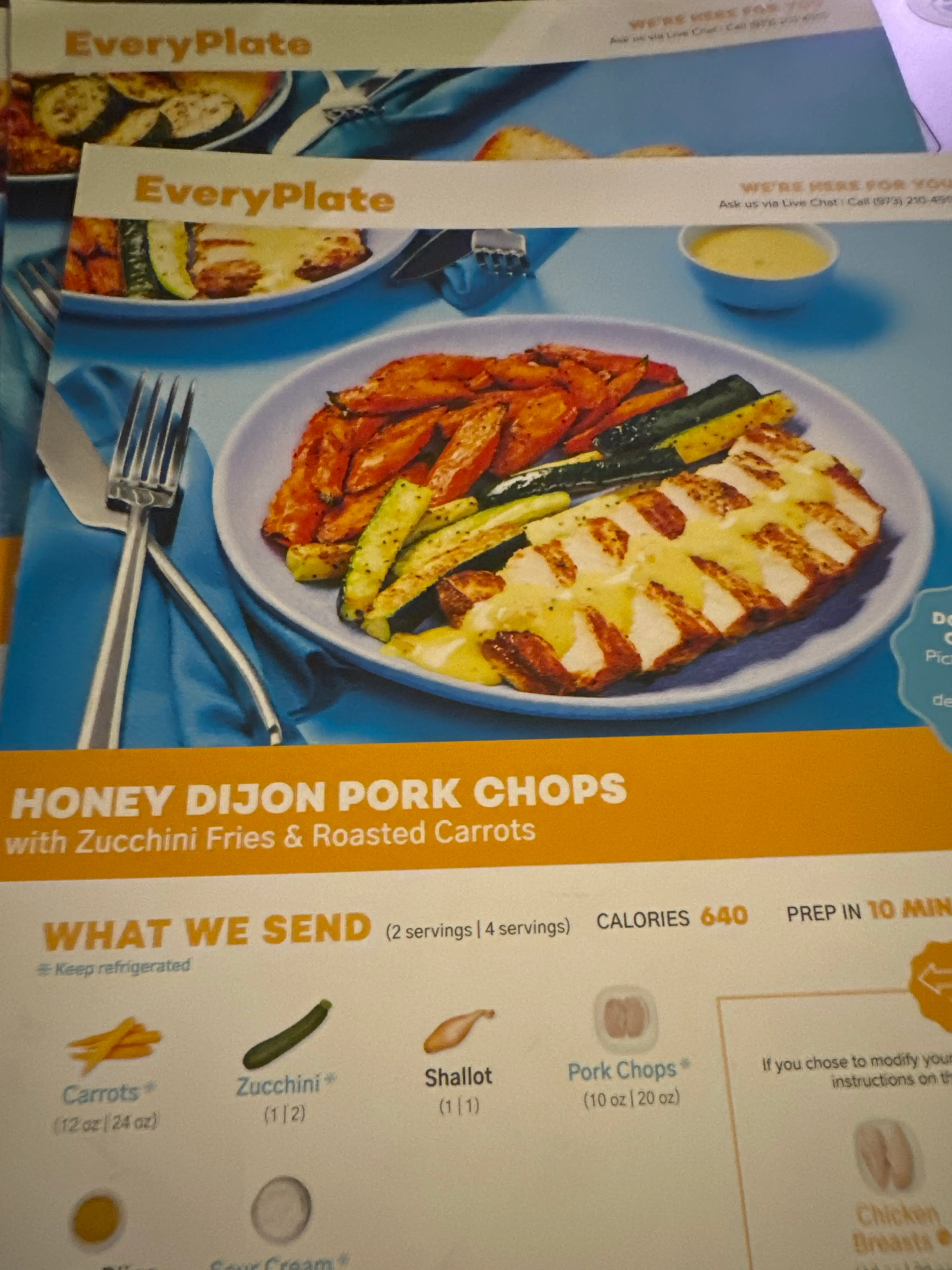 HONEY DIJON PORK CHOPS with Zucchini Fries & Roasted Carrots