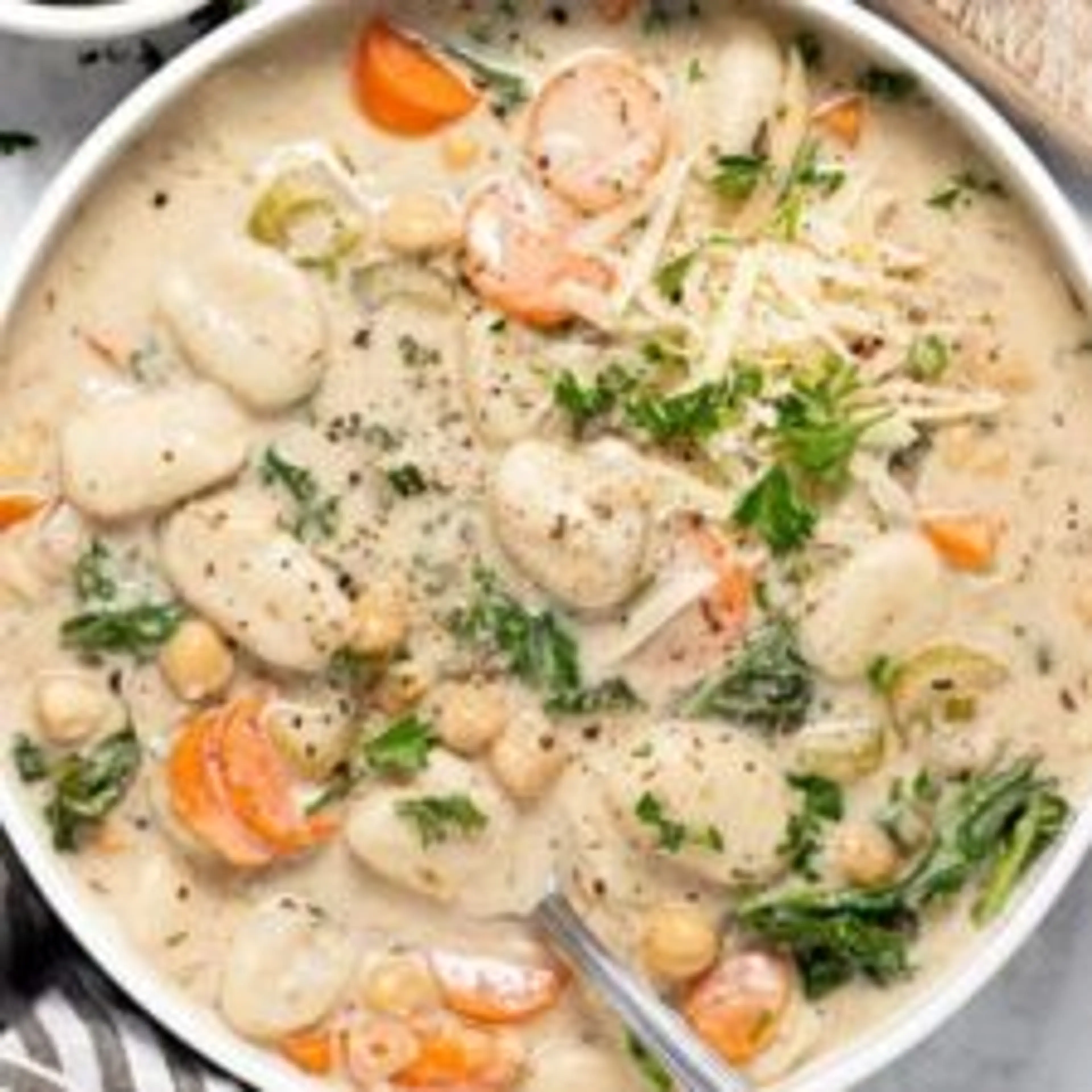 Vegan Chickpea Gnocchi Soup