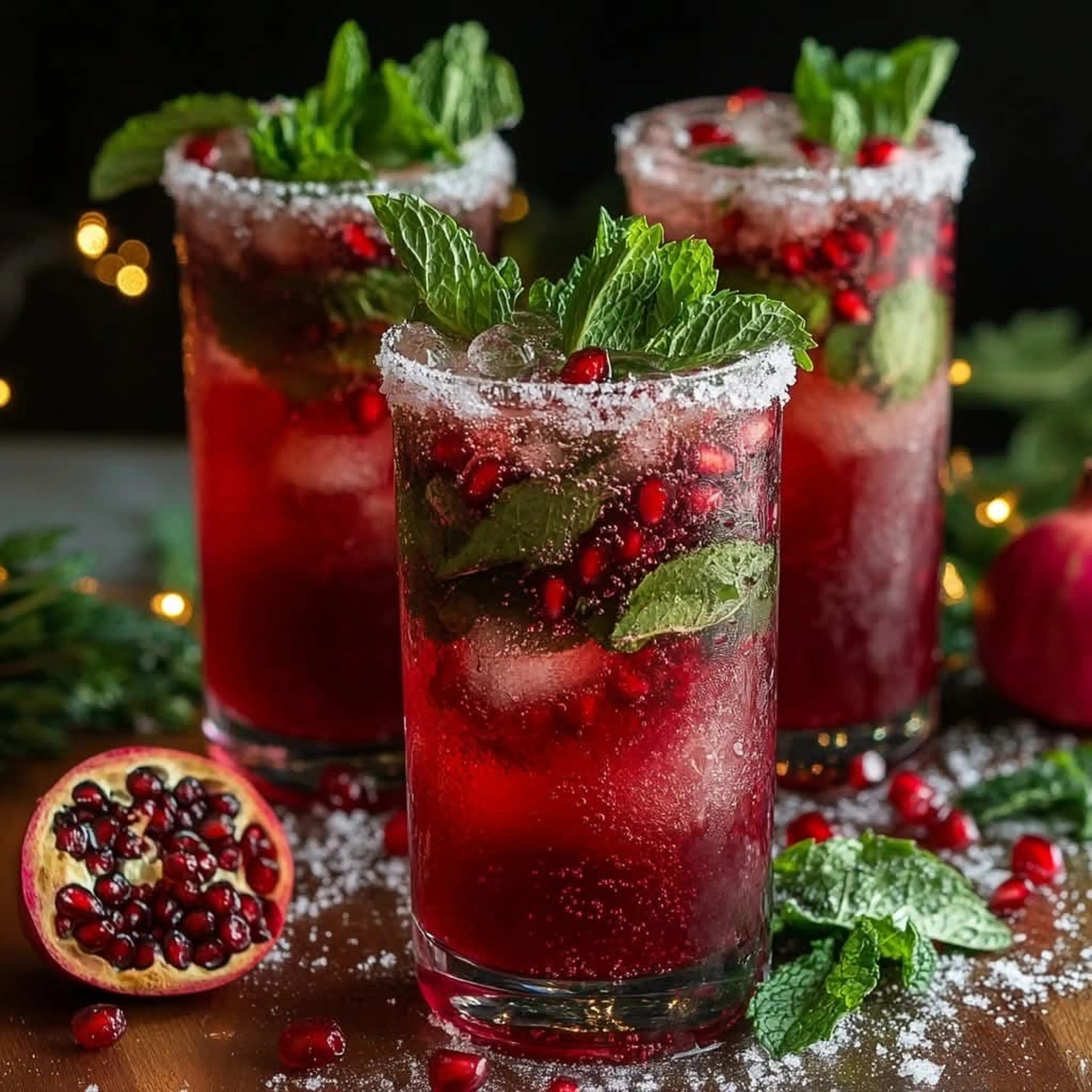 Winter Pomegranate Mojito