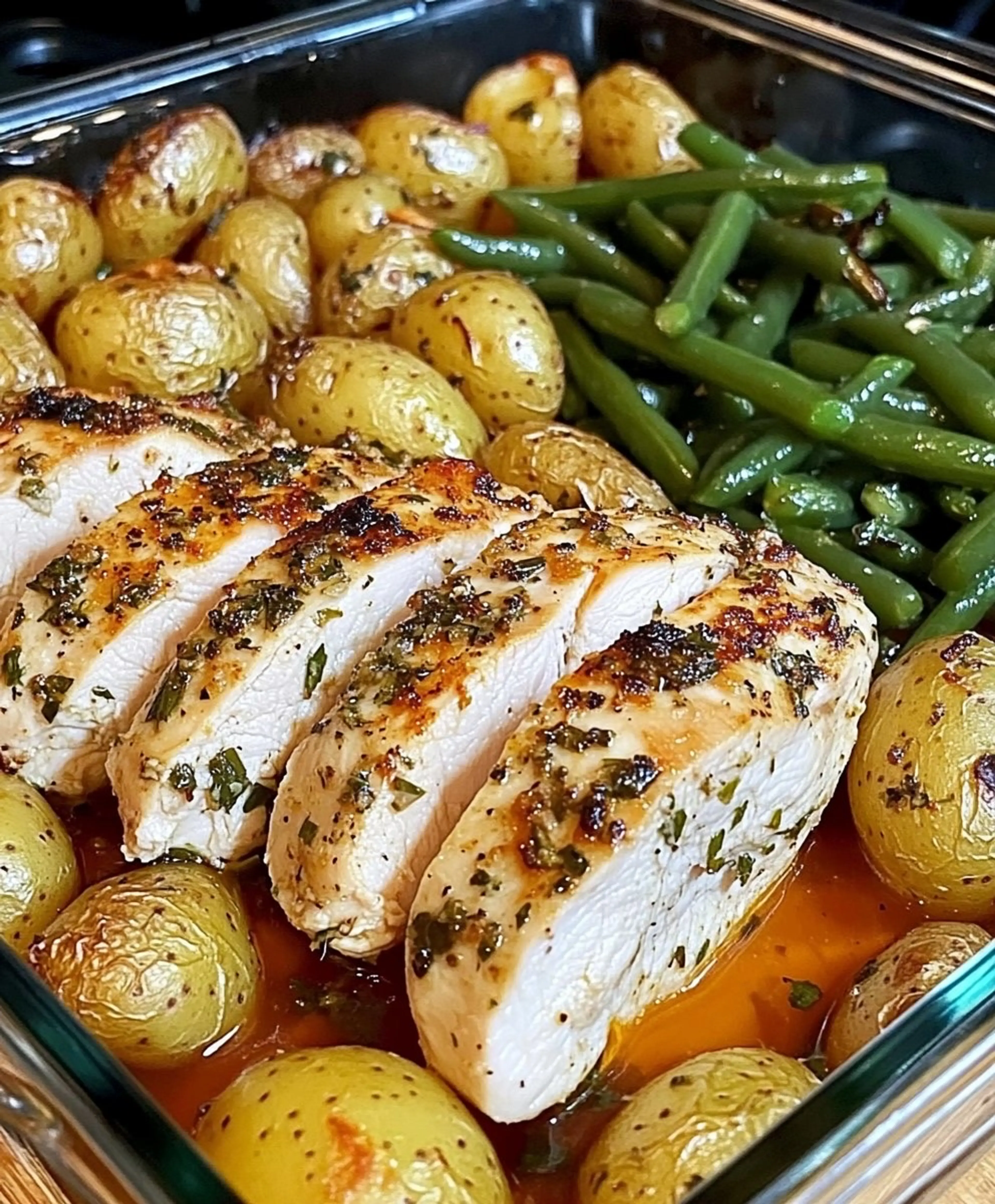 One-pan Garlic Herb Chicken with Potatoes & Green Beans- Don