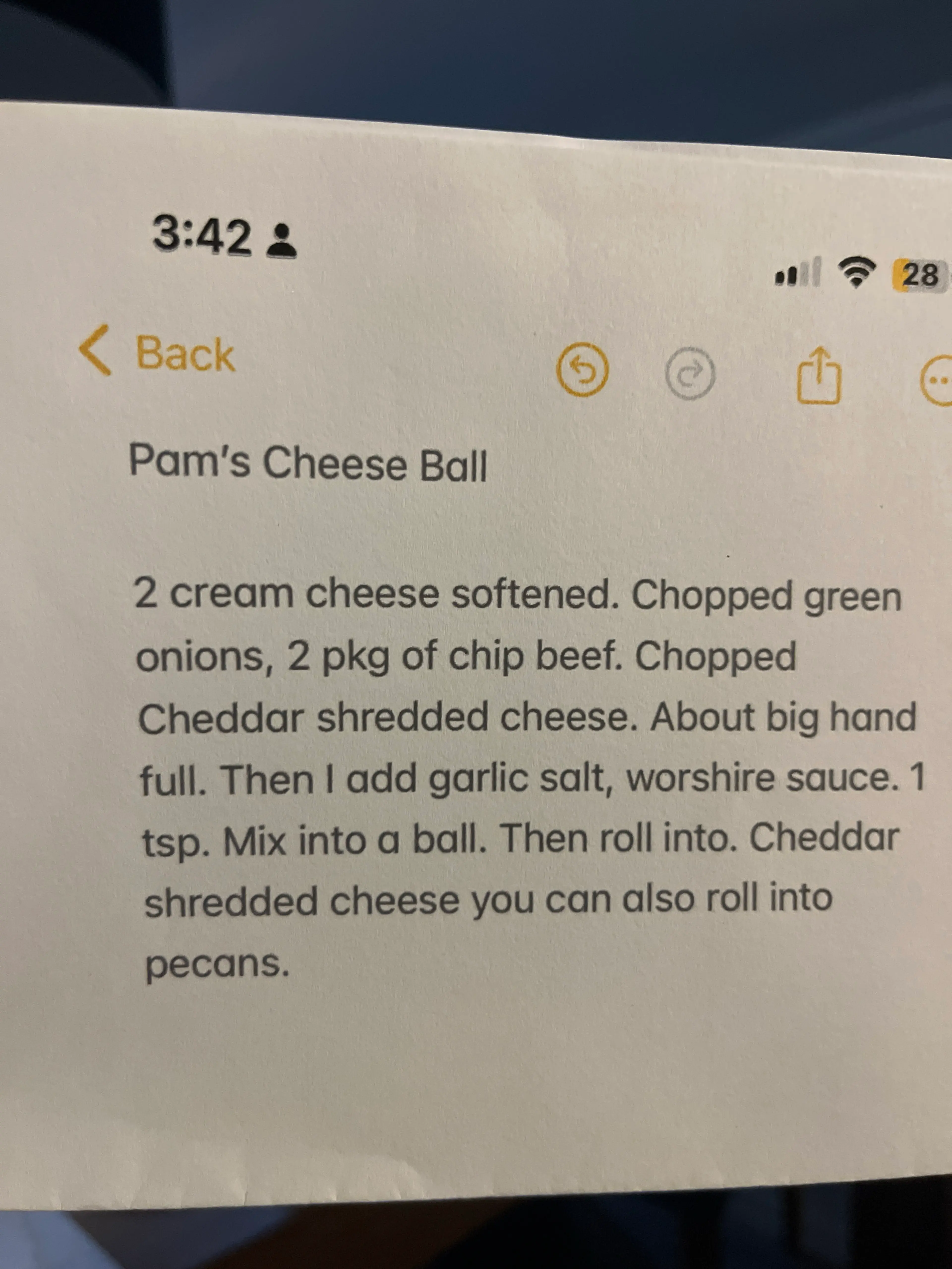 Pam’s cheese ball