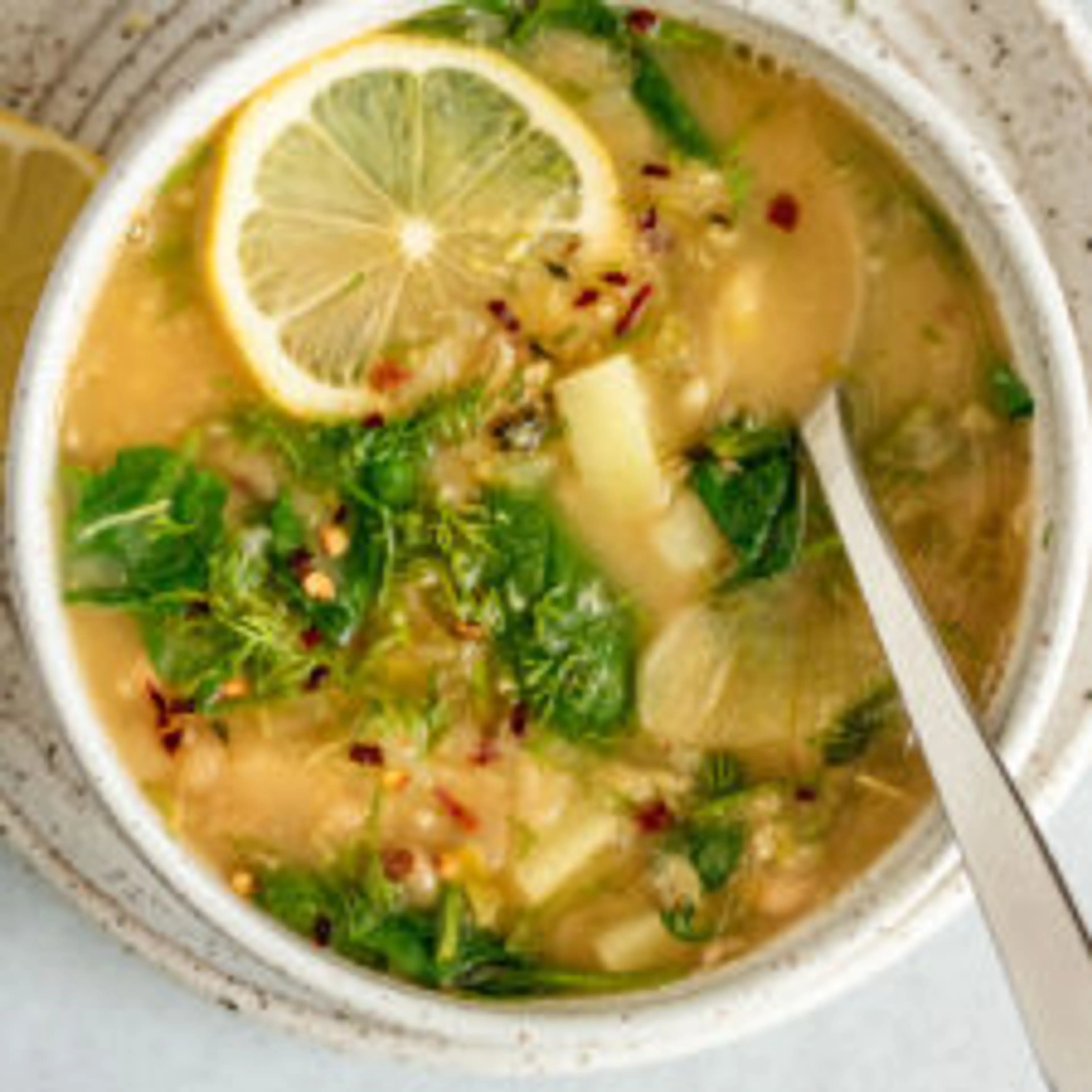 Lemony White Bean Potato Soup