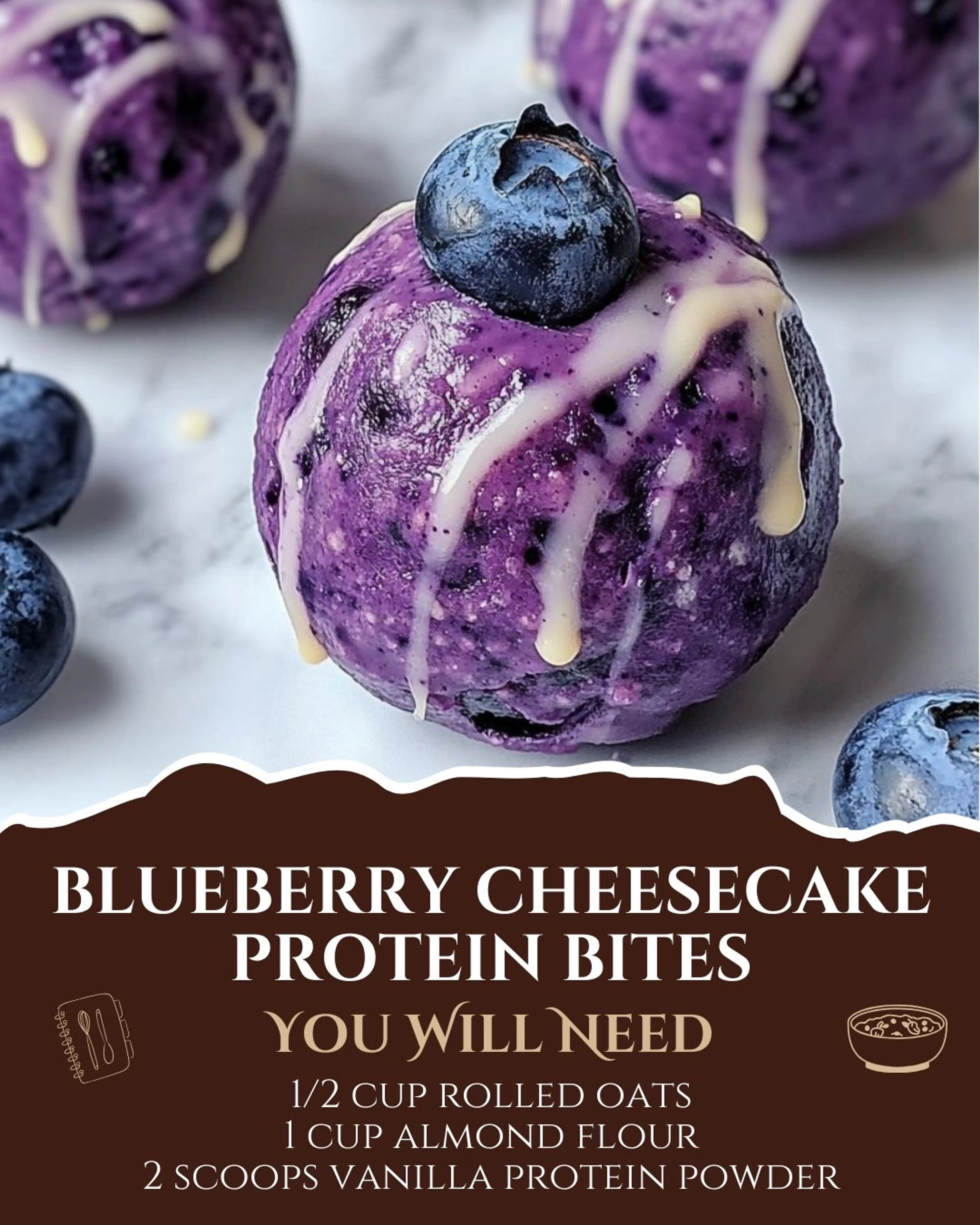 Blueberry Cheesecake Protein Bites