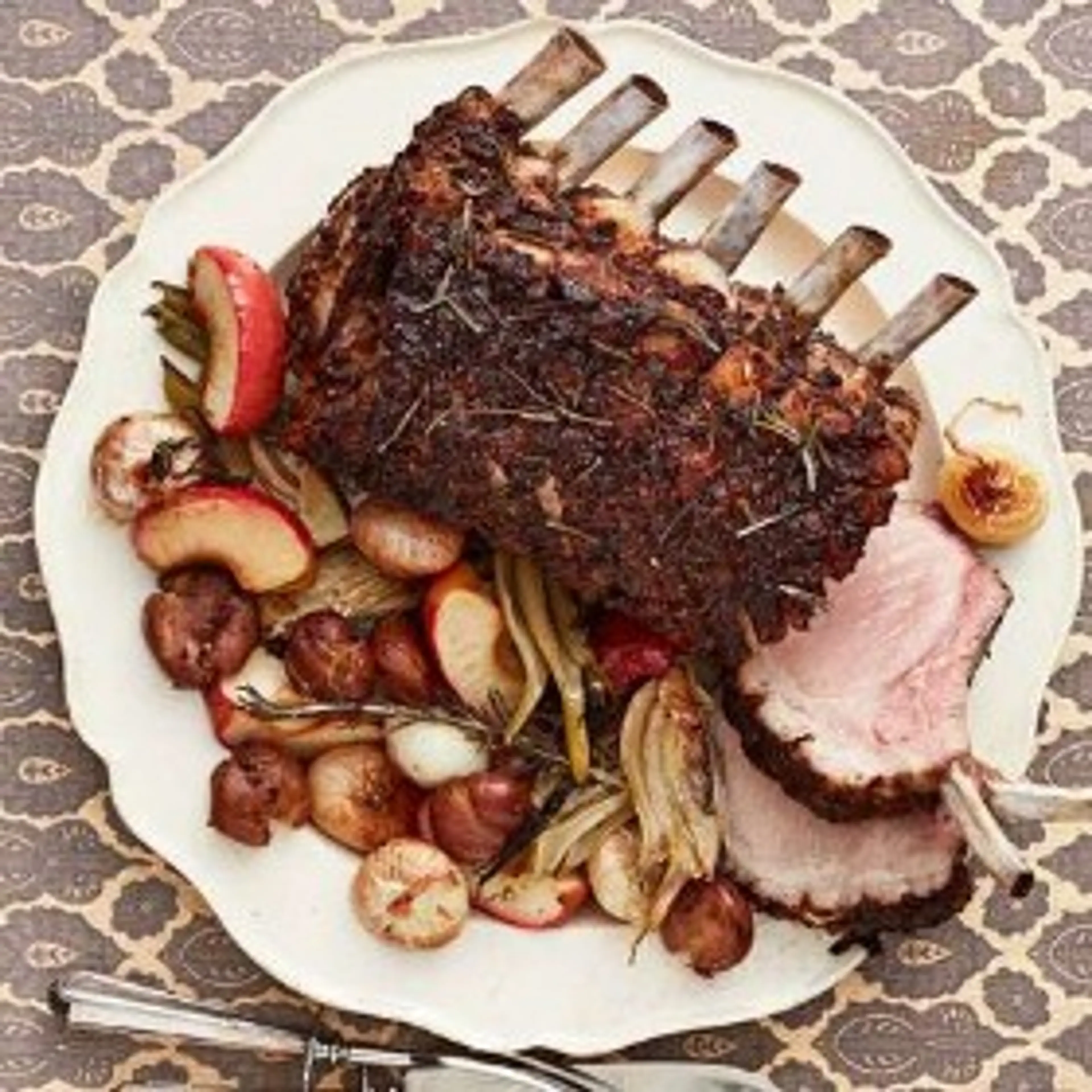 Pork Rib Roast with Apples, Fennel, and Potatoes