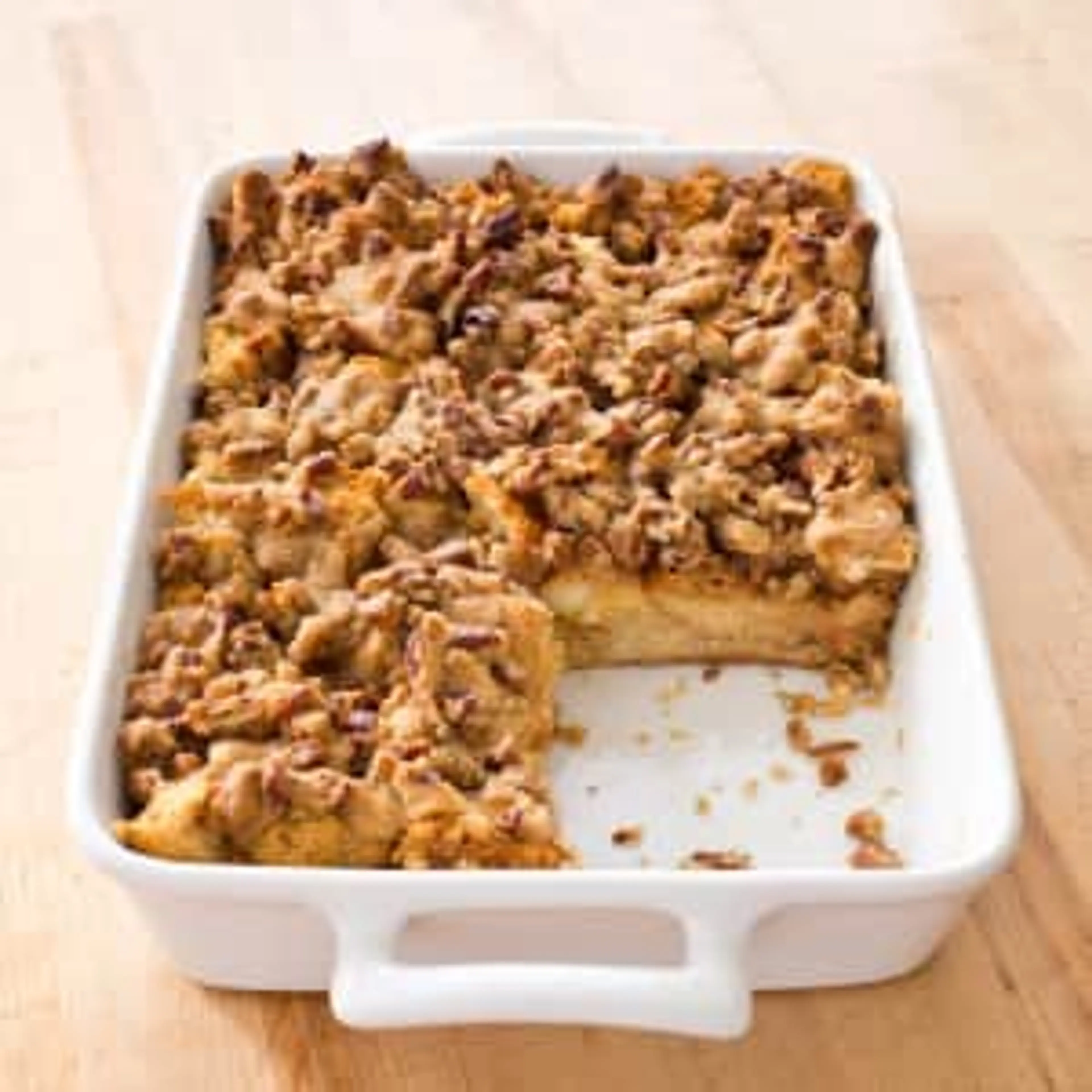 French Toast Casserole with Pecan Topping