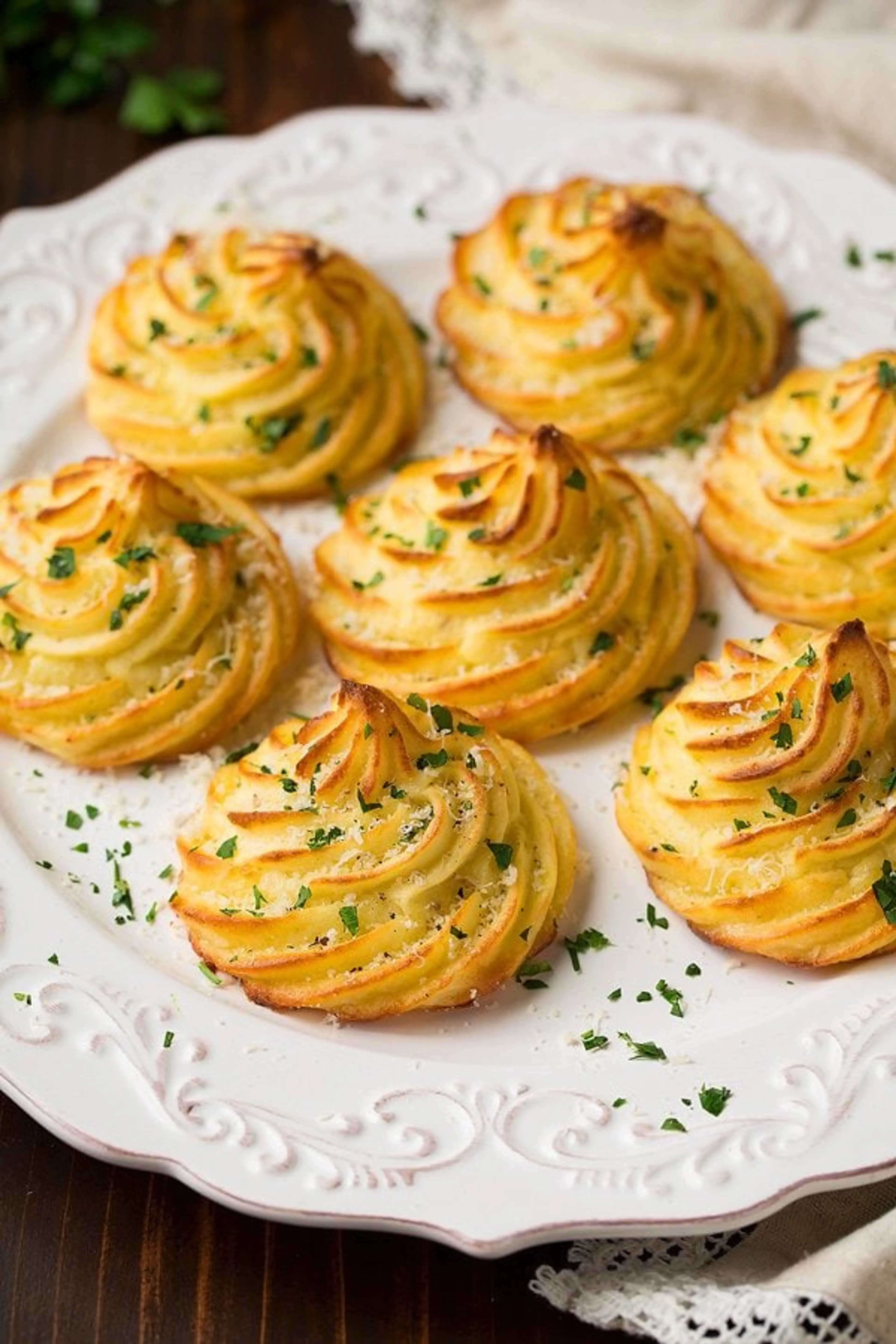 Garlic Parmesan Duchess Potatoes