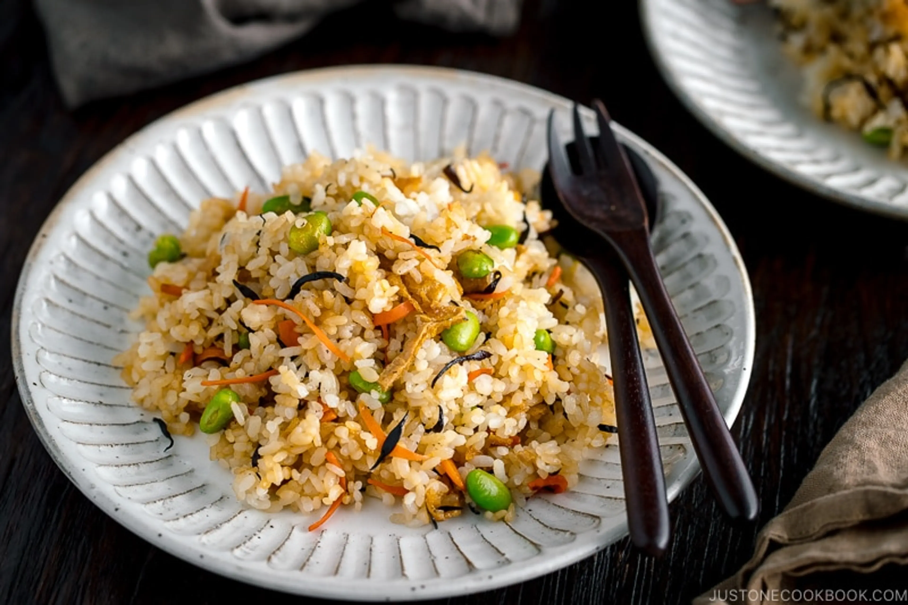 Japanese Fried Rice with Edamame, Tofu and Hijiki Seaweed