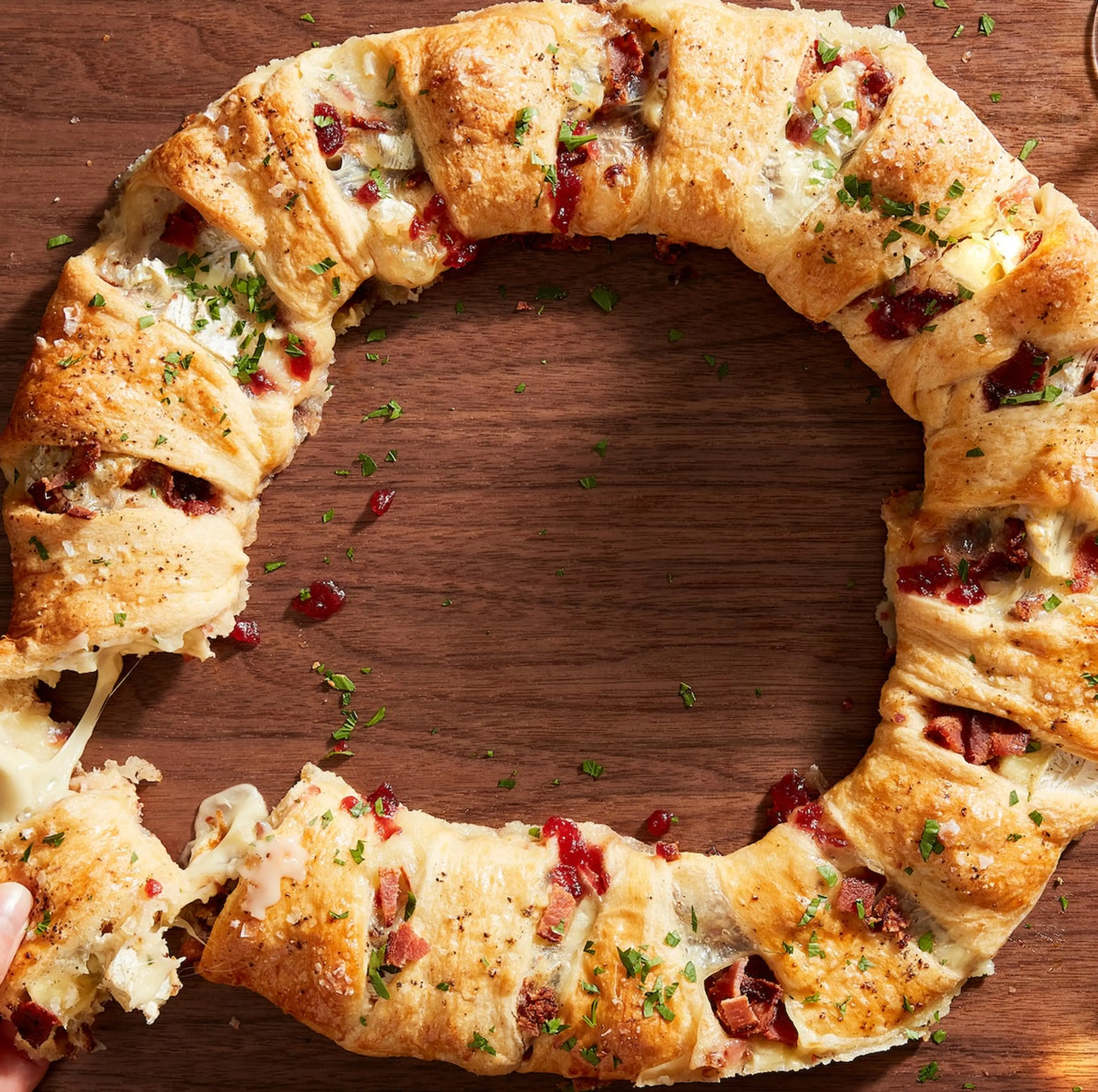 Bacon Brie Crescent Wreath