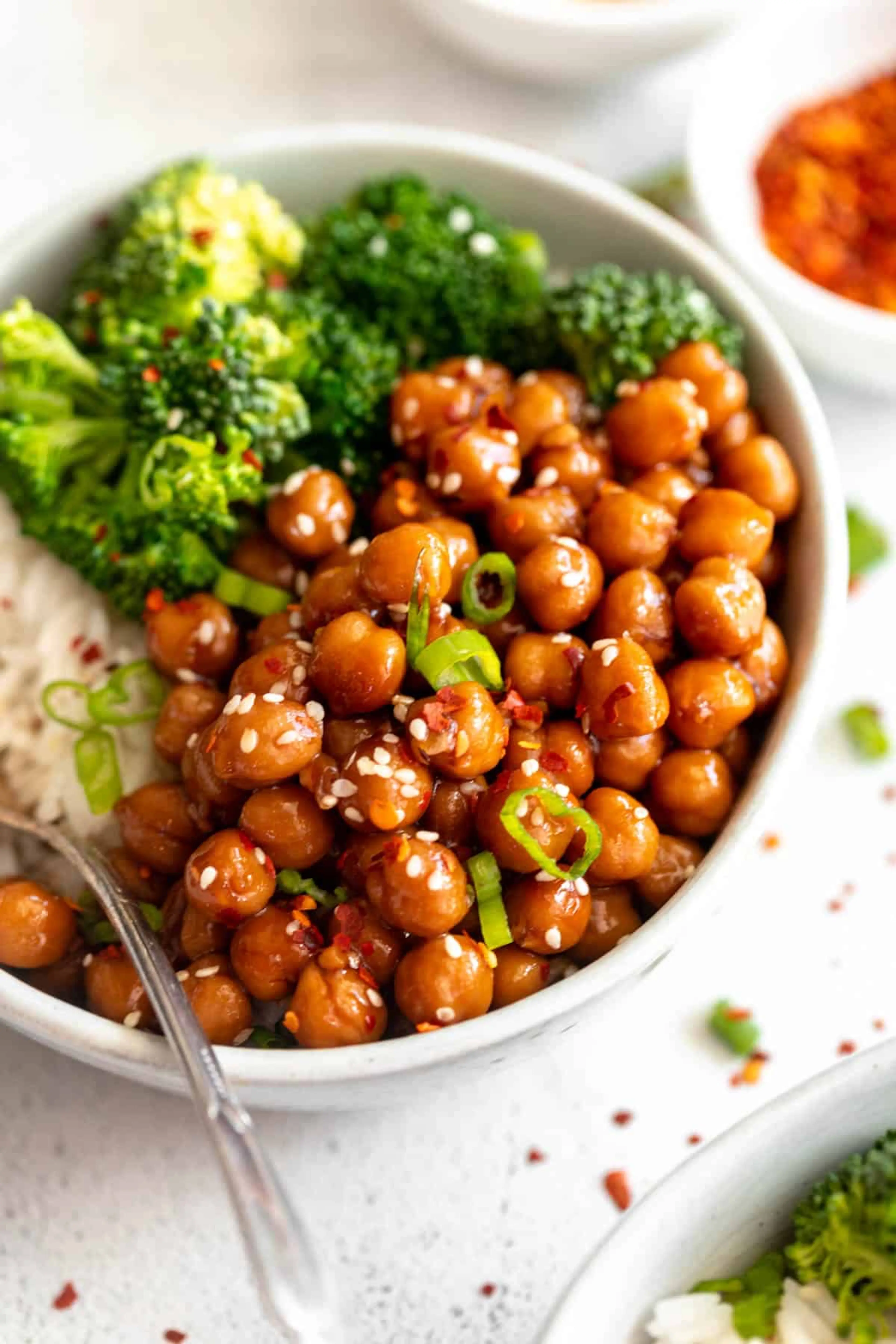 Vegan Sticky Sesame Chickpeas