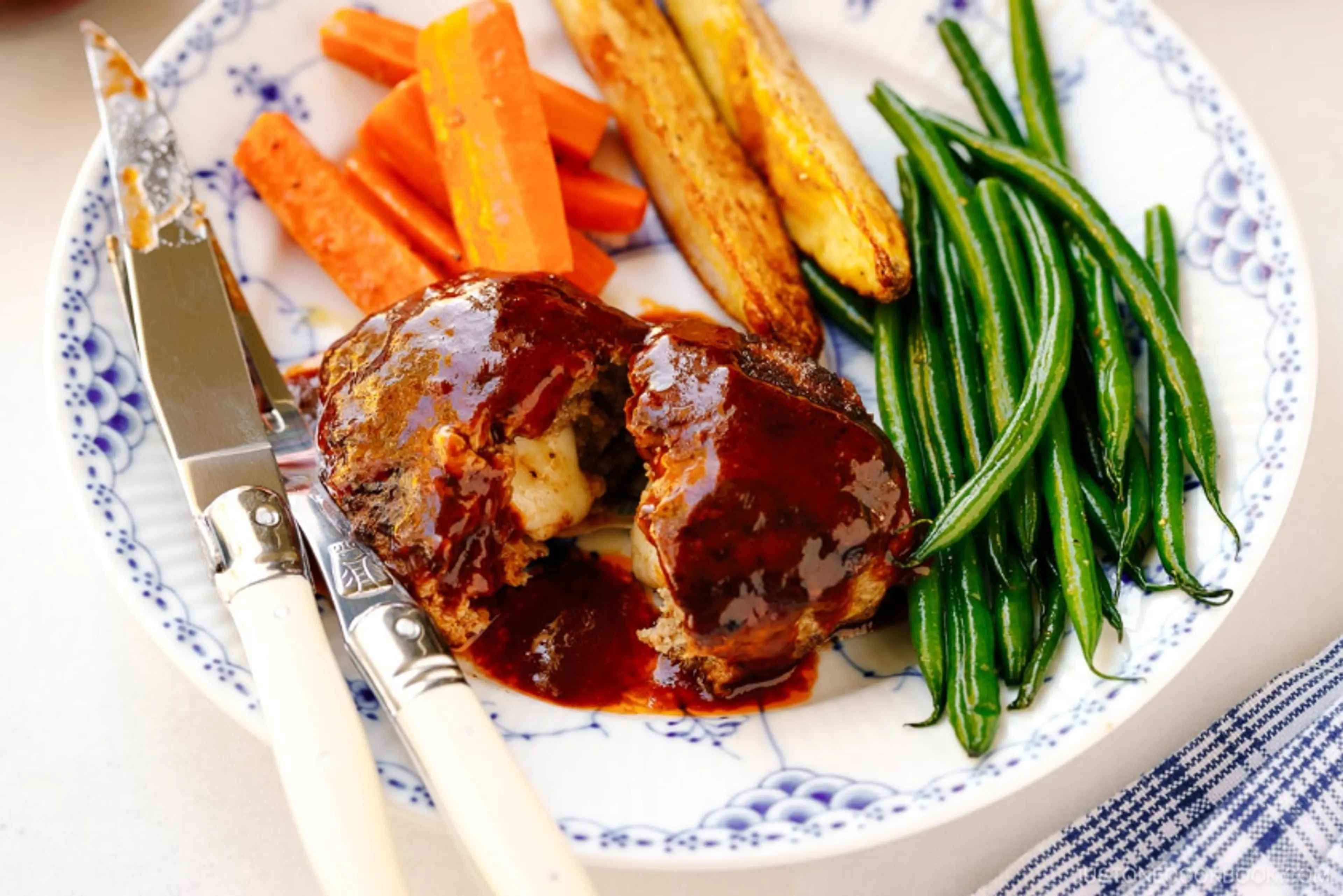 Cheese Stuffed Japanese Hamburger Steak