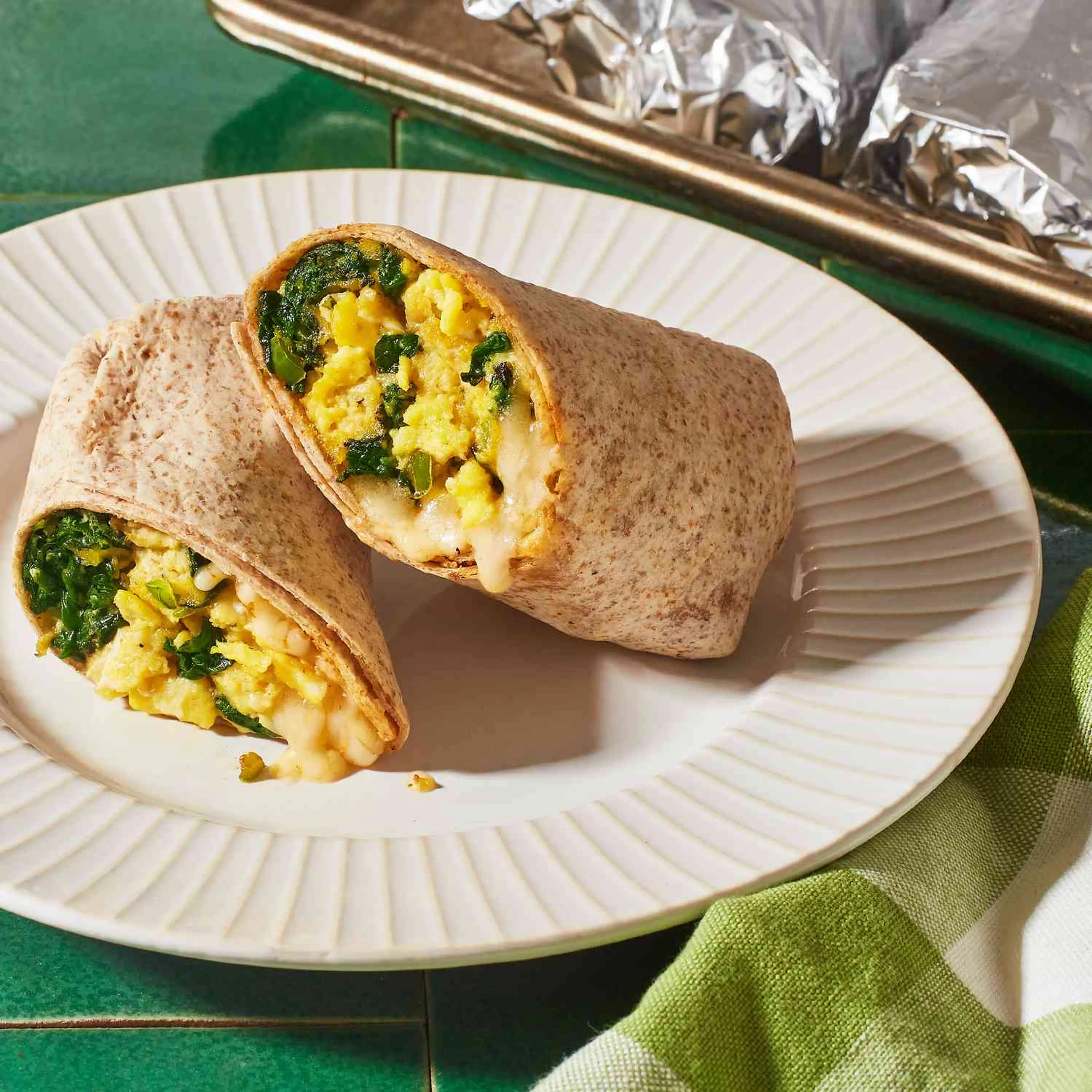 Make-Ahead Freezer Breakfast Burritos with Eggs, Cheese & Sp