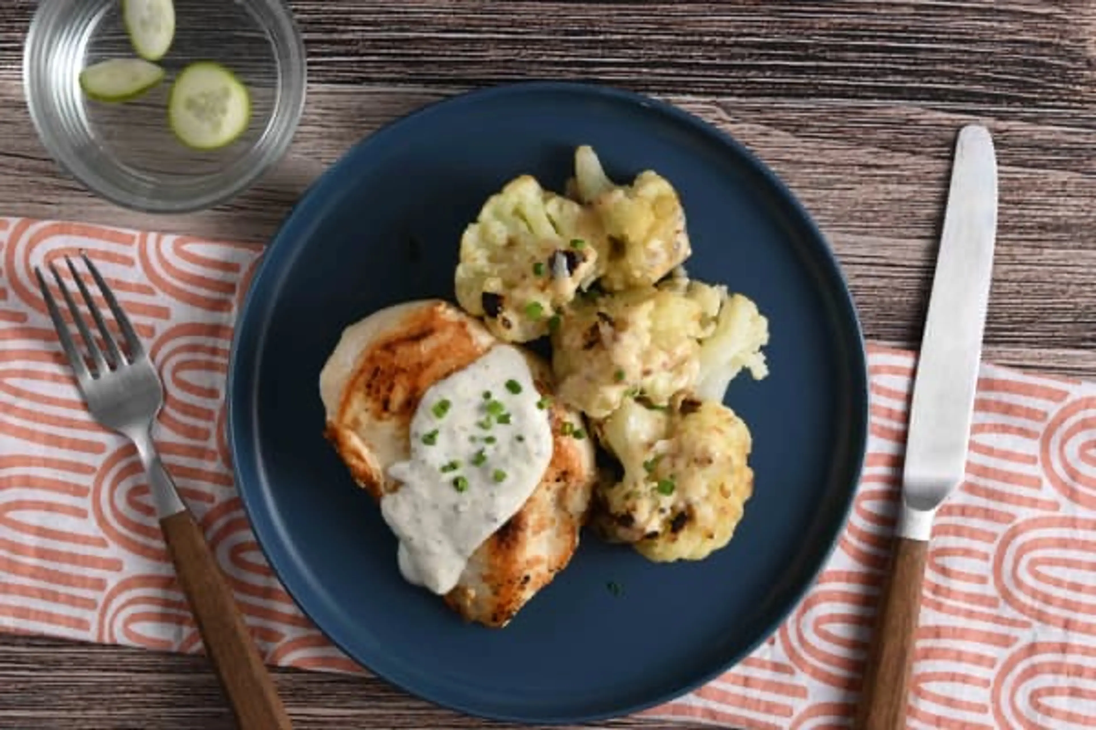 Boursin Smothered Chicken with honey Dijon cauliflower