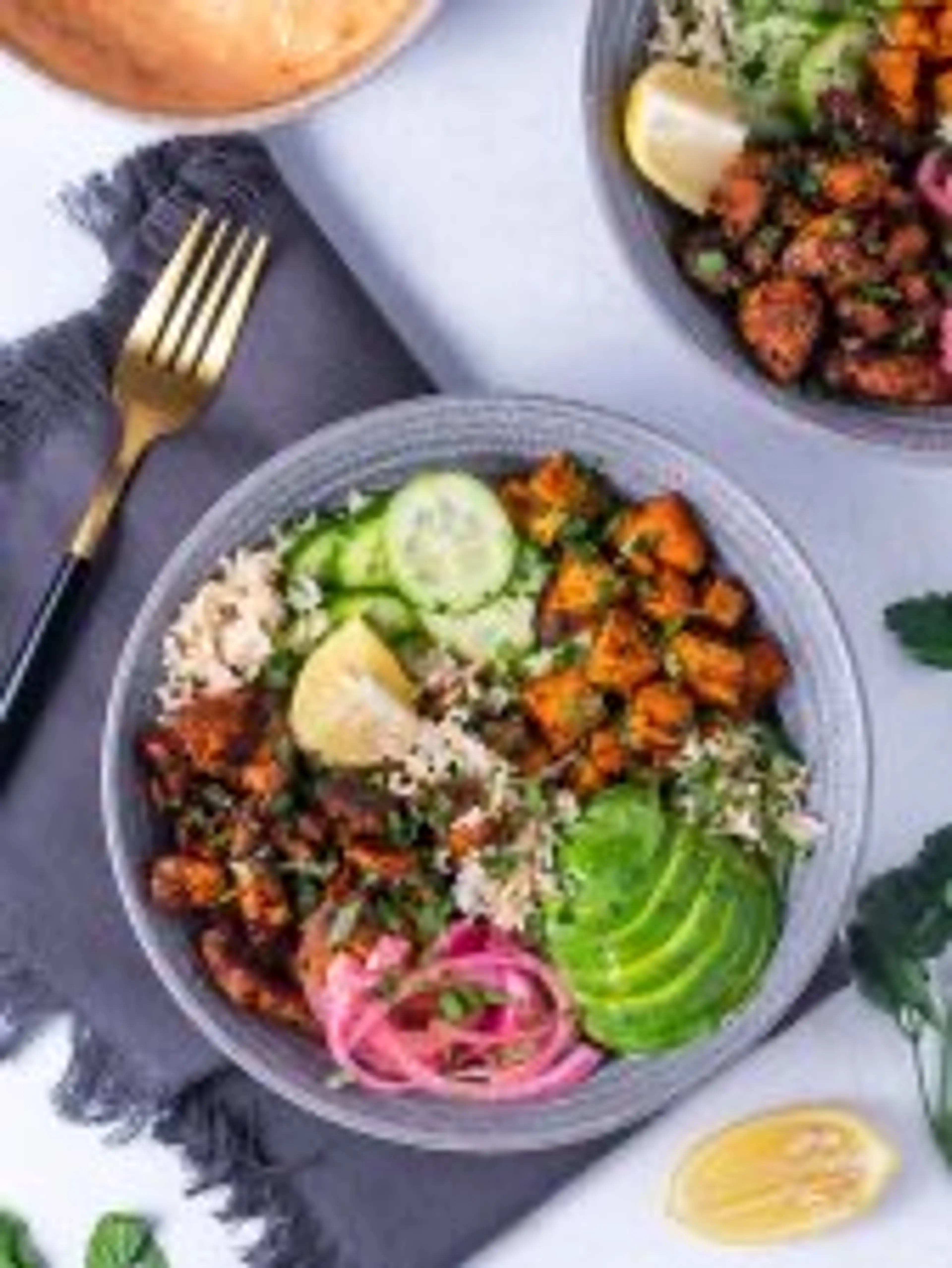 Honey Harissa Chicken Bowls