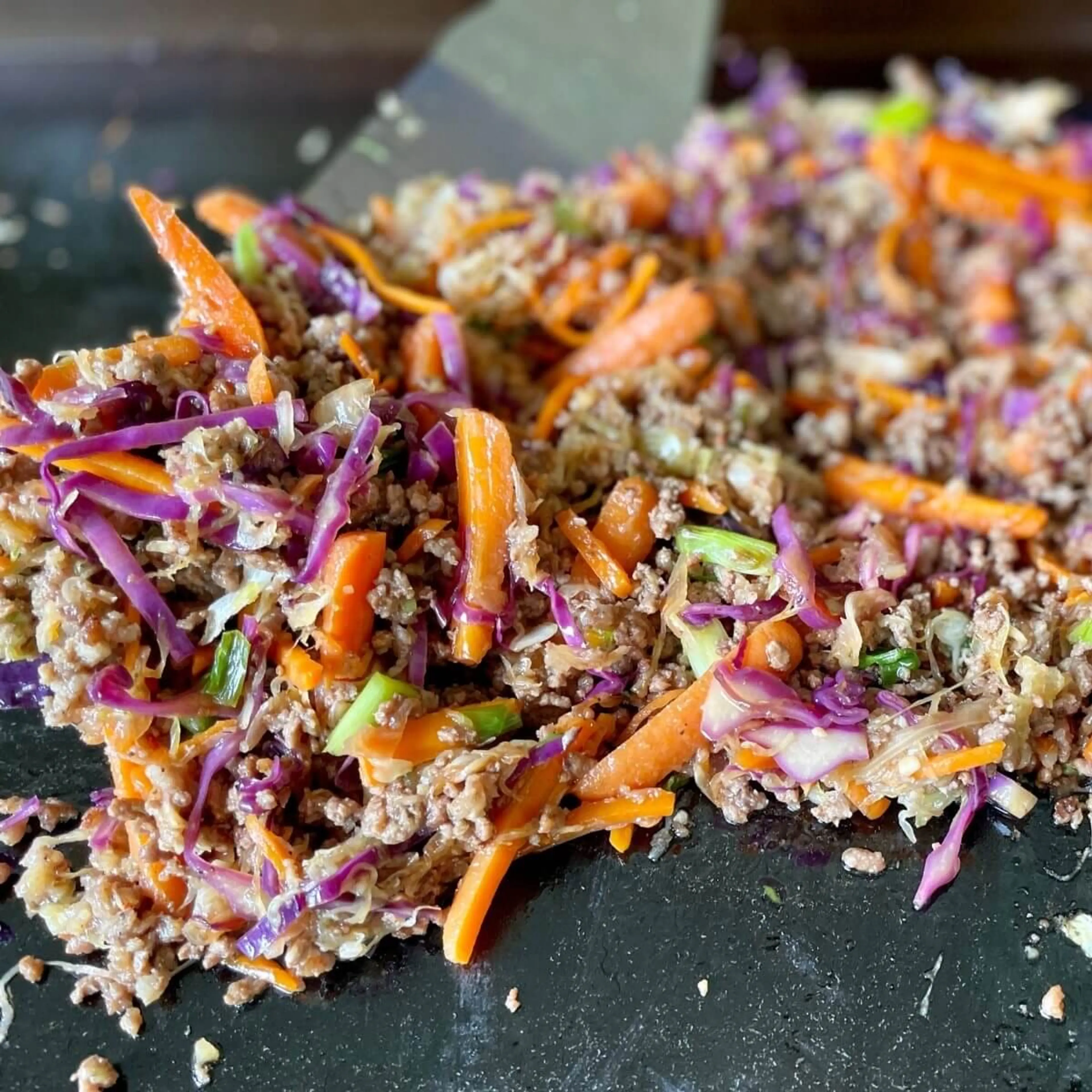 Egg Roll in a Bowl on the Blackstone Griddle