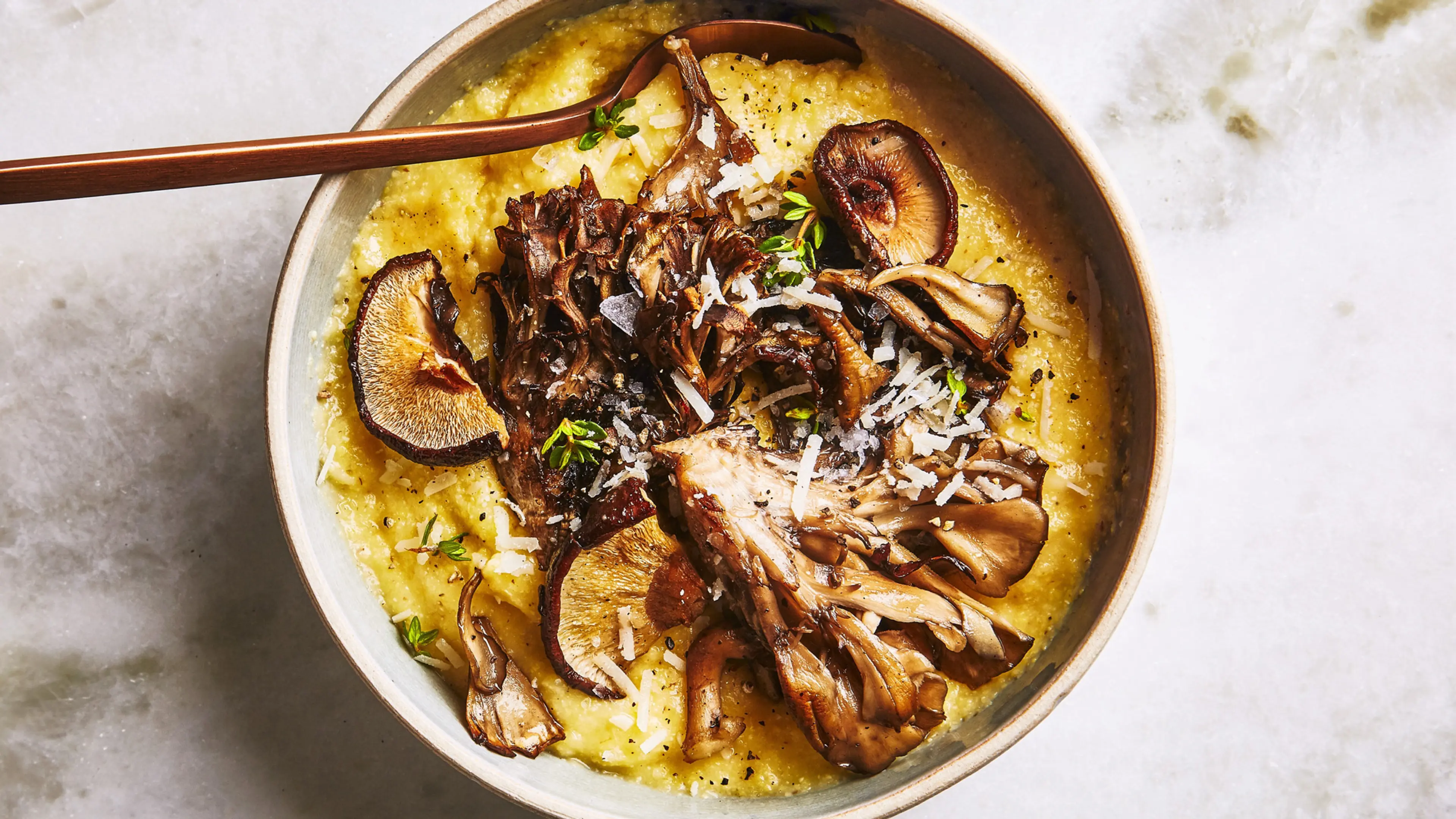 Polenta With Roasted Mushrooms and Thyme