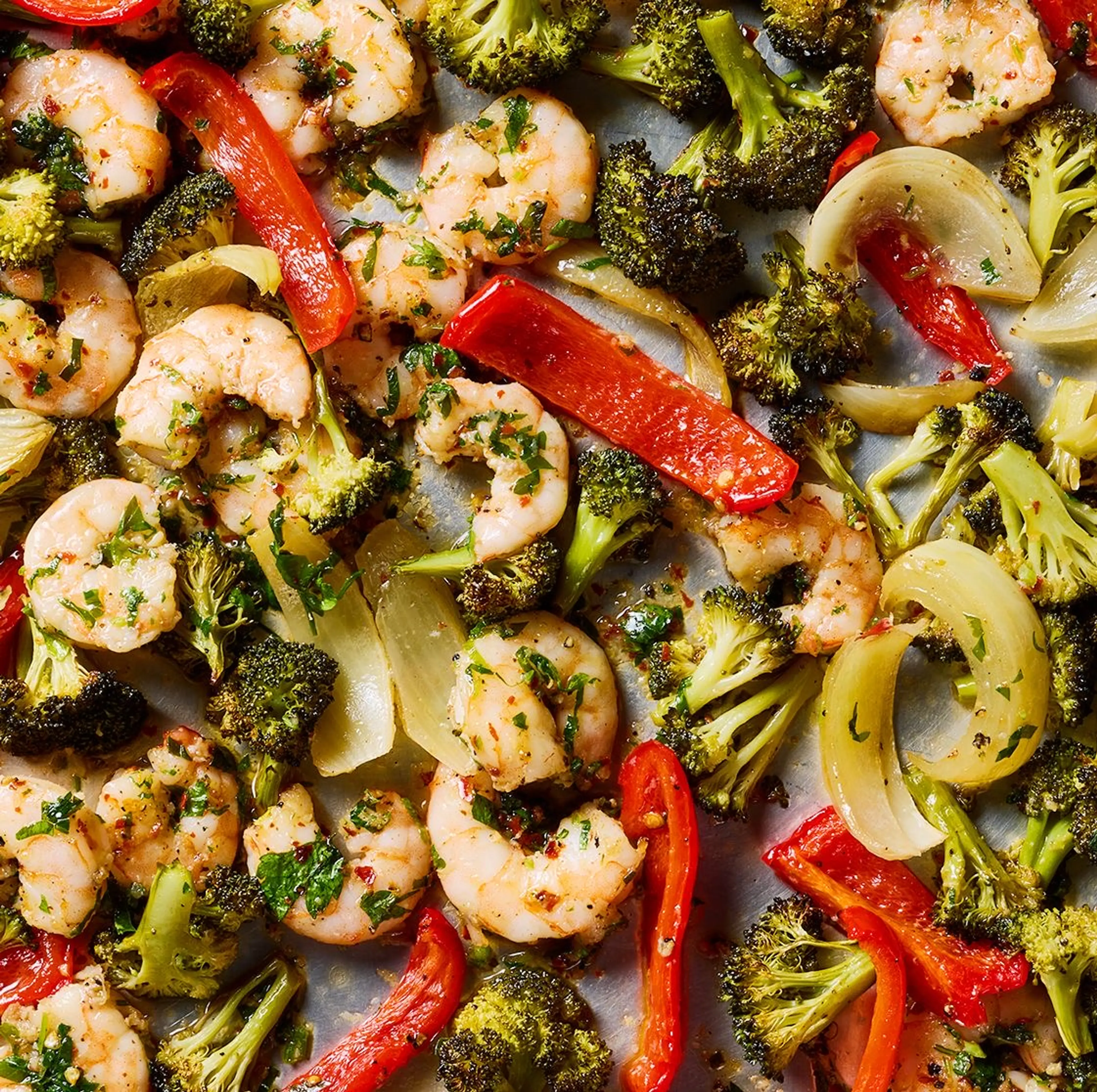 Sheet-Pan Garlicky Shrimp and Veggies