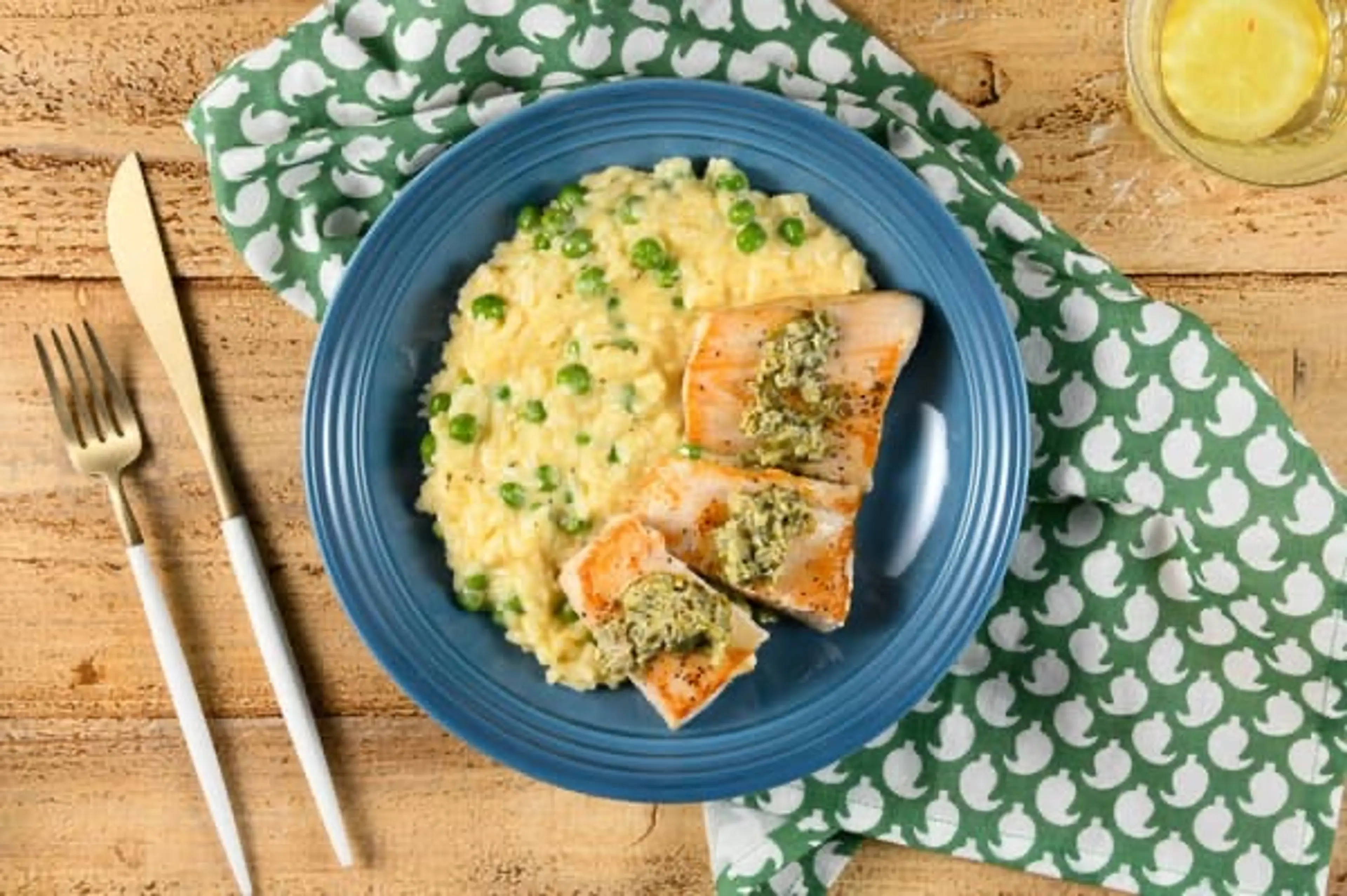 Mahi-Mahi with Lemon Caper Butter and Parmesan risotto