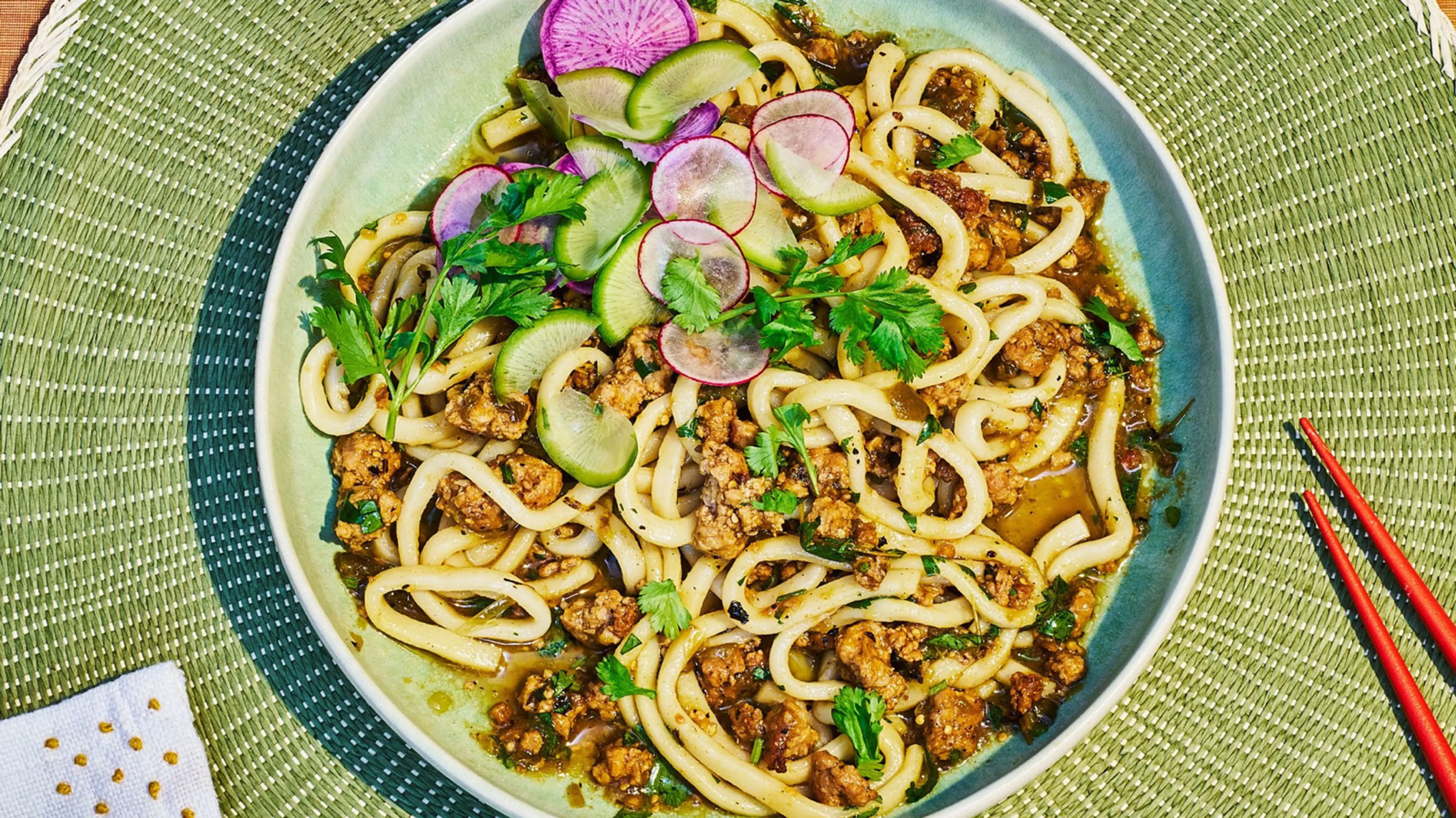 Pork and Tomatillo Udon