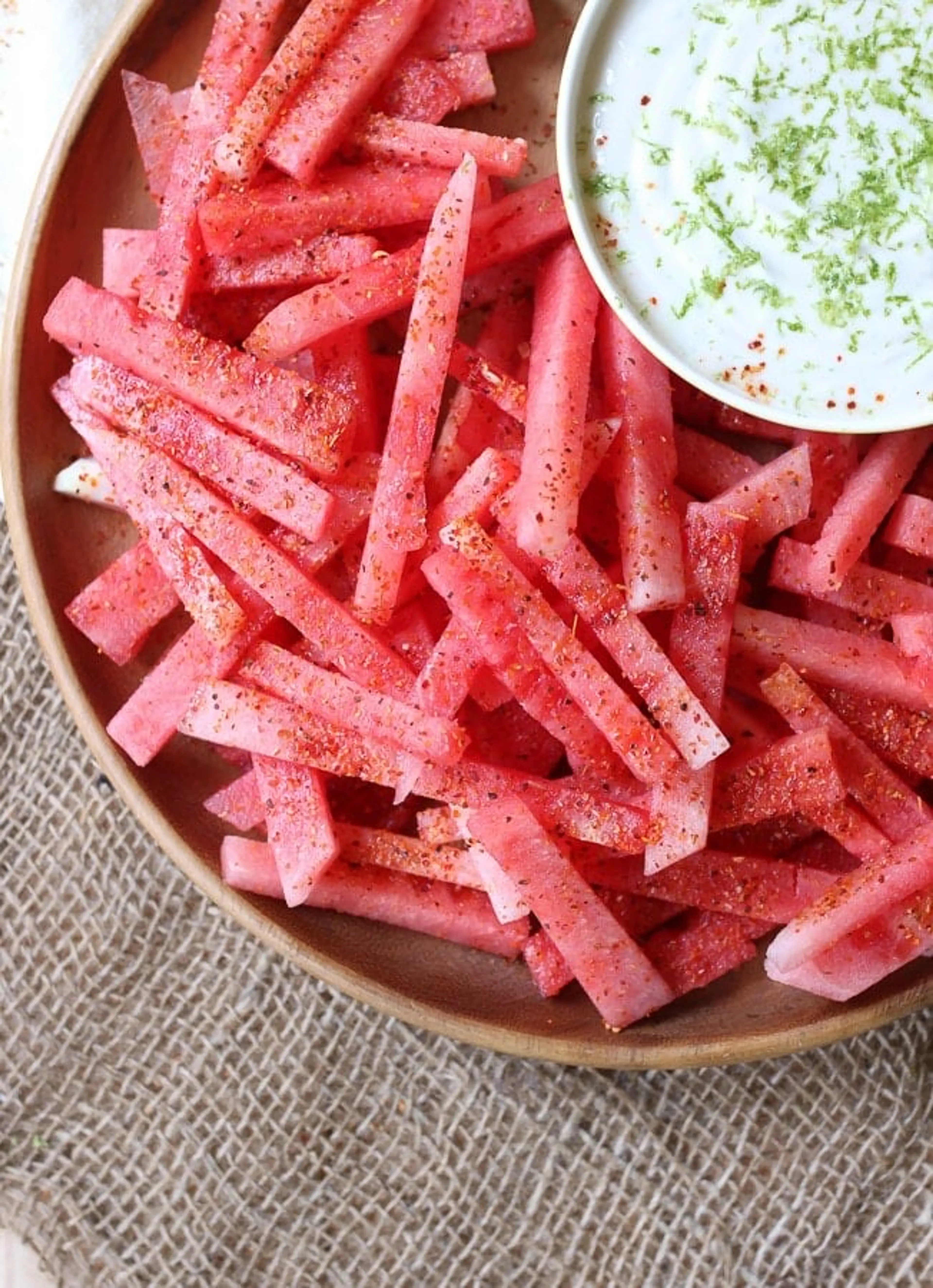 Watermelon Fries with Coconut Lime Dip | Healthy Summer Snac