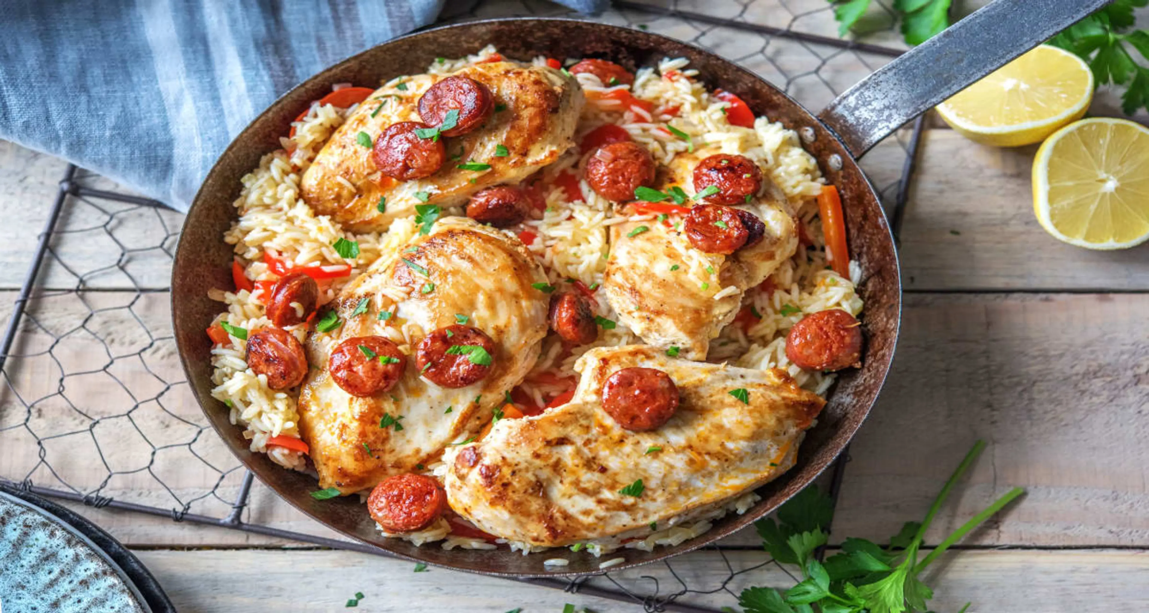 Spanish One-Pan Chicken with Chorizo and Bell Peppers