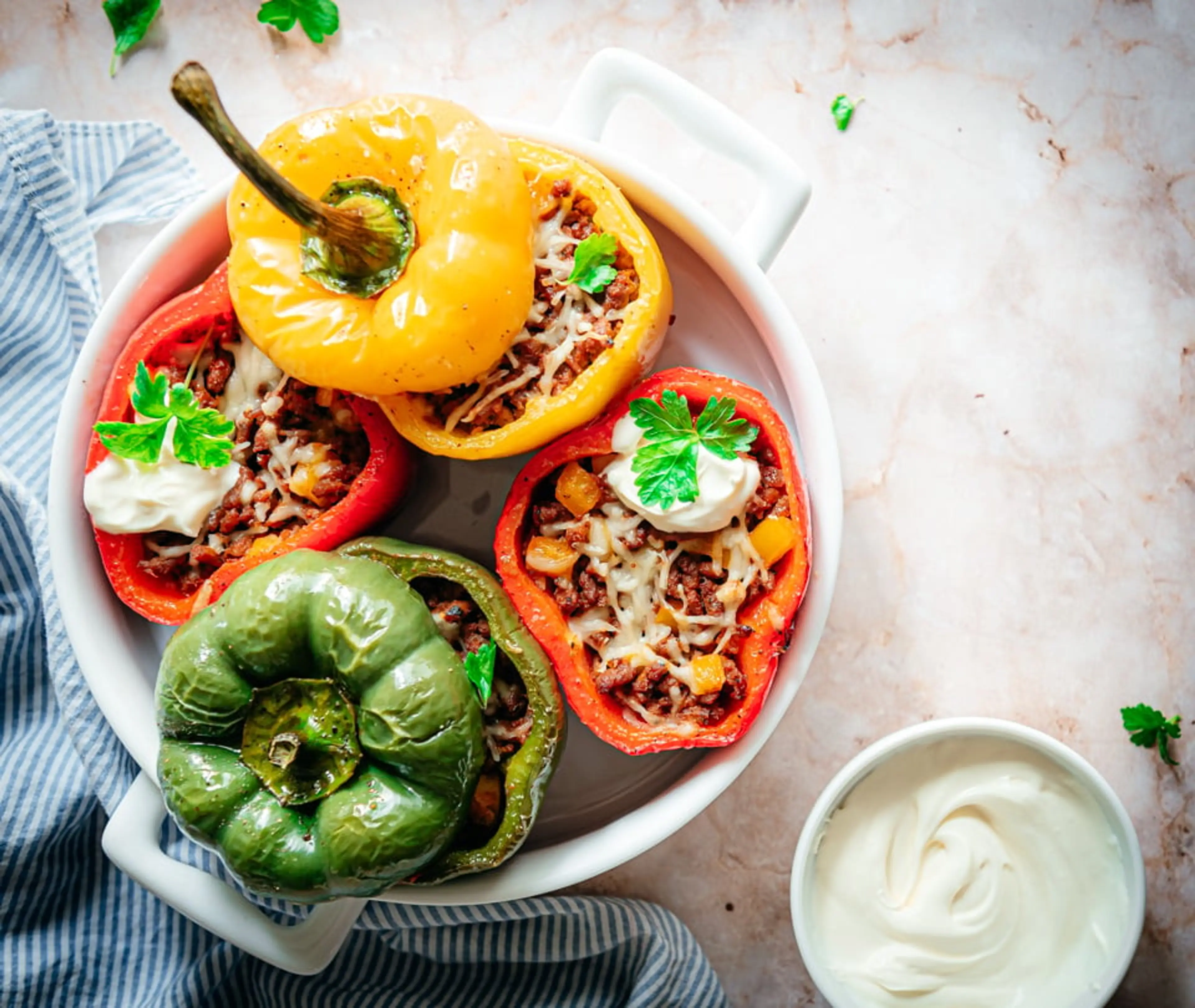 Gevulde paprika met gehakt