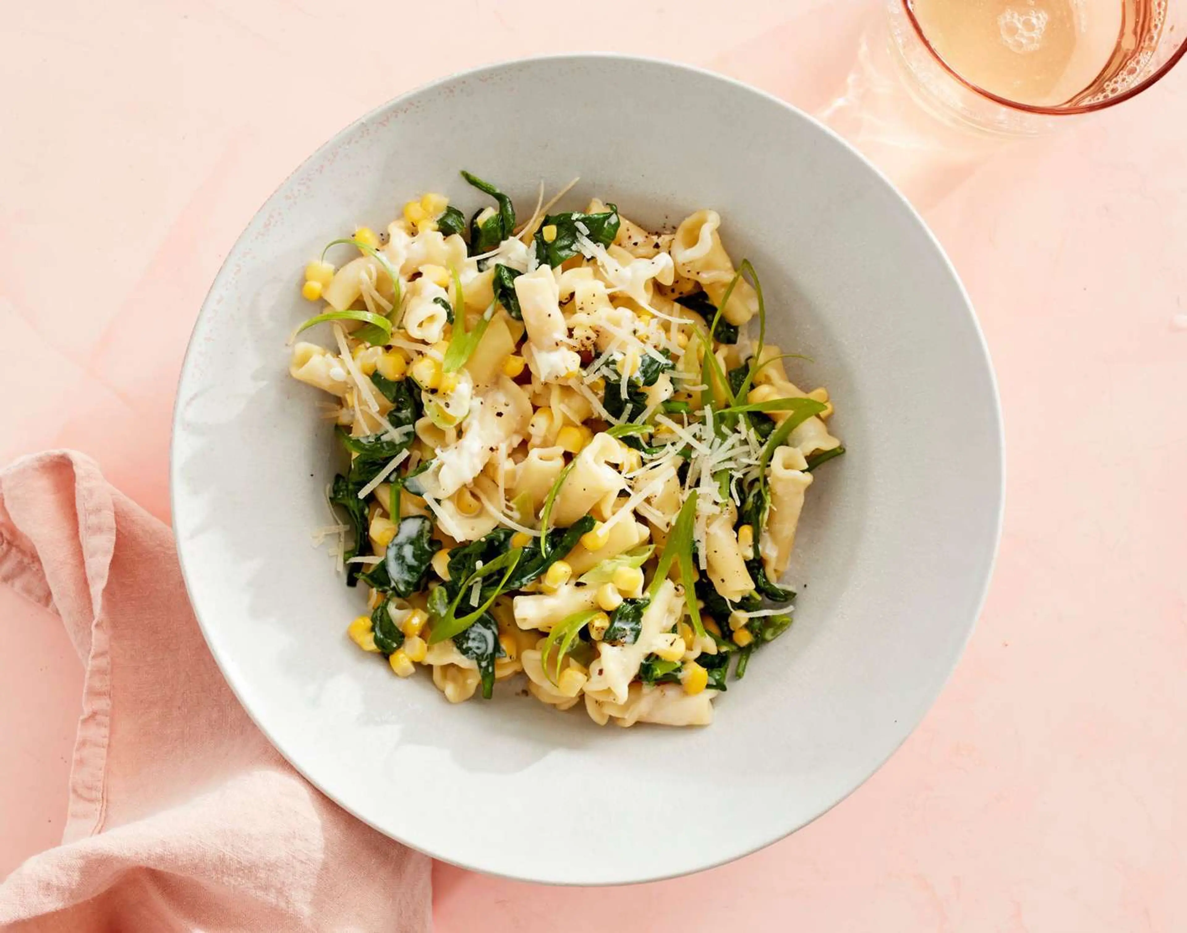 Creamy Corn-and-Spinach Pasta