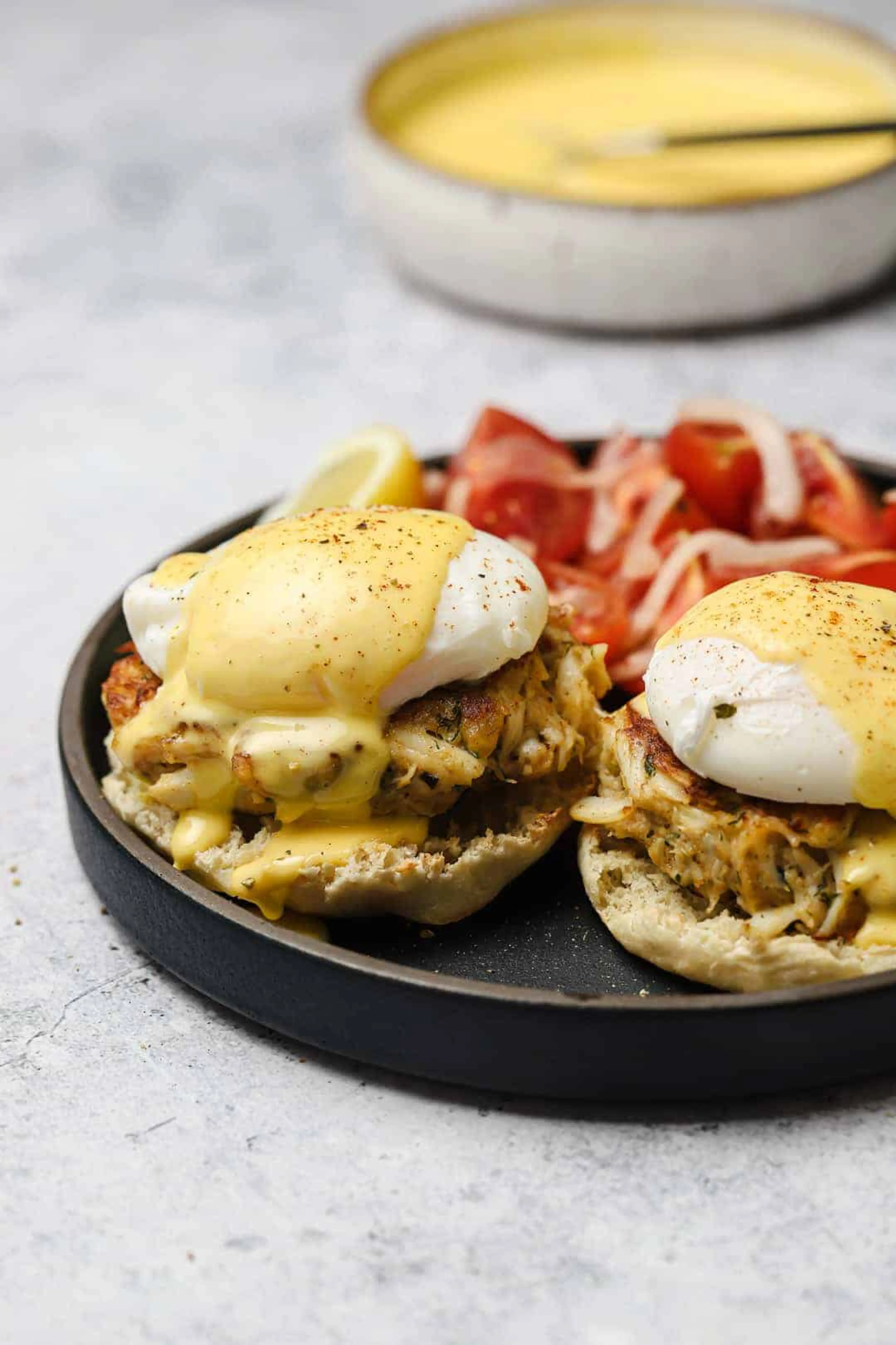 Easy Crab Cake Benedict with Blender Hollandaise