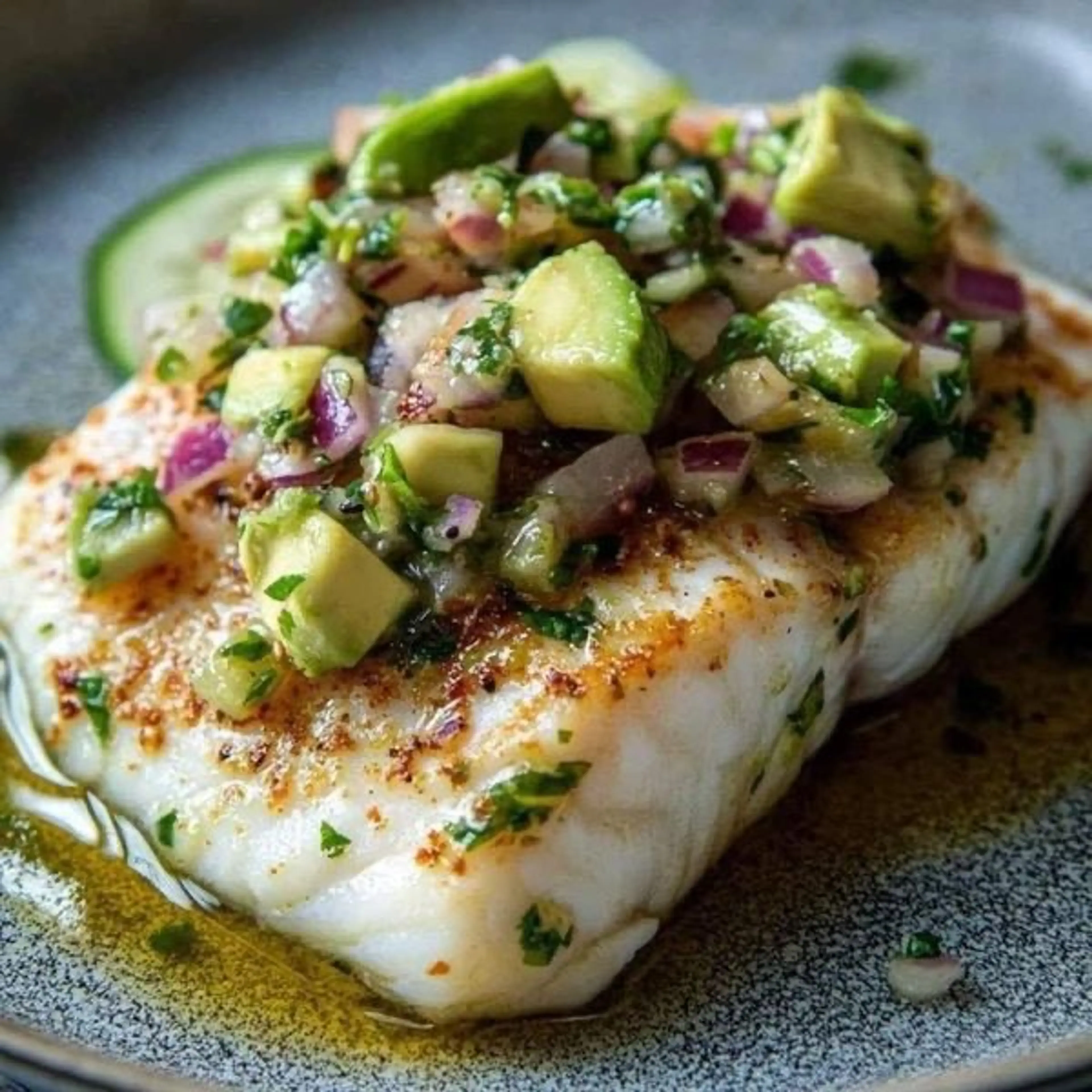 Coconut Lime Fish with Avocado Salsa