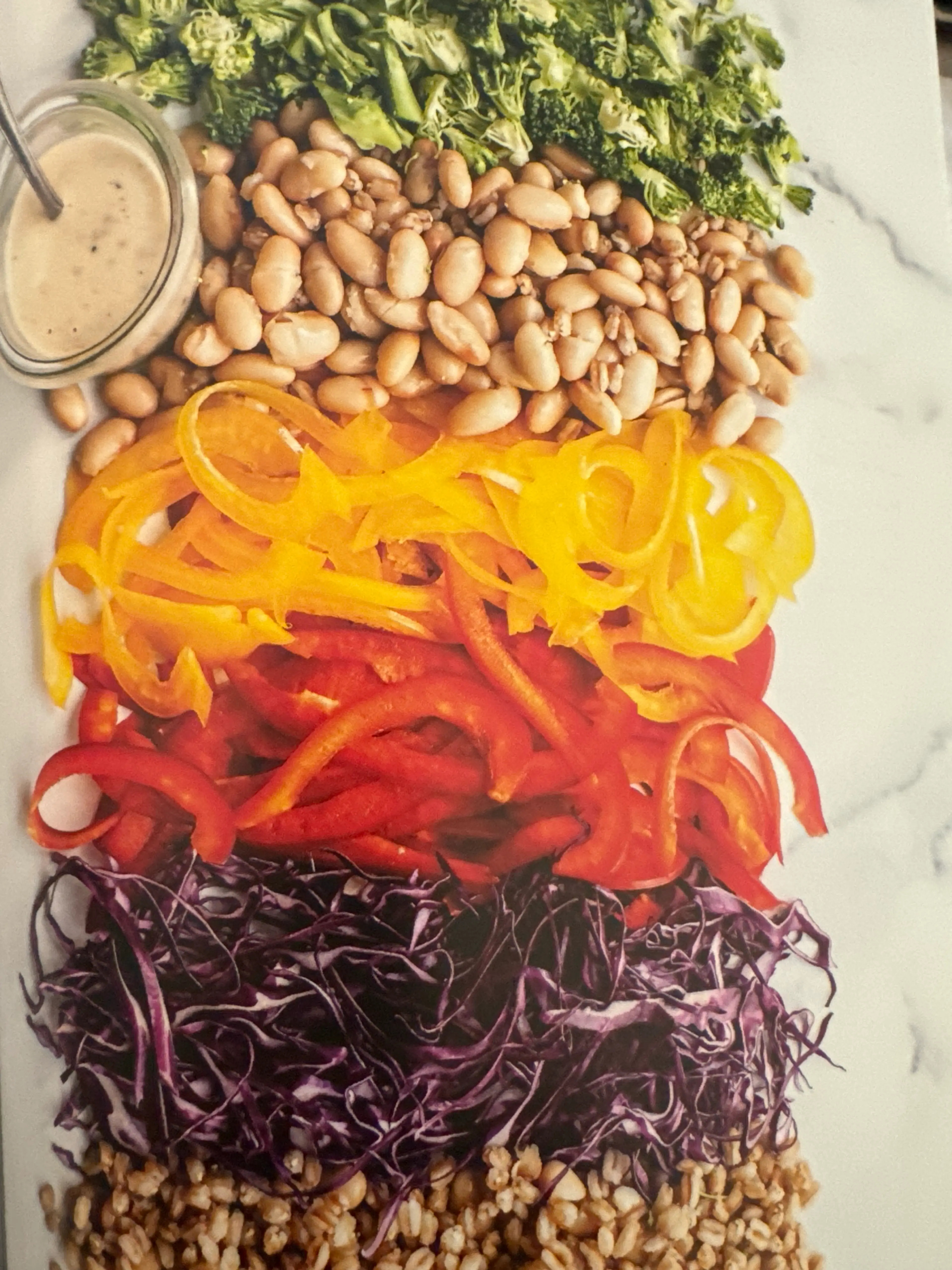 RAINBOW FARRO SALAD with Tahini Dressing