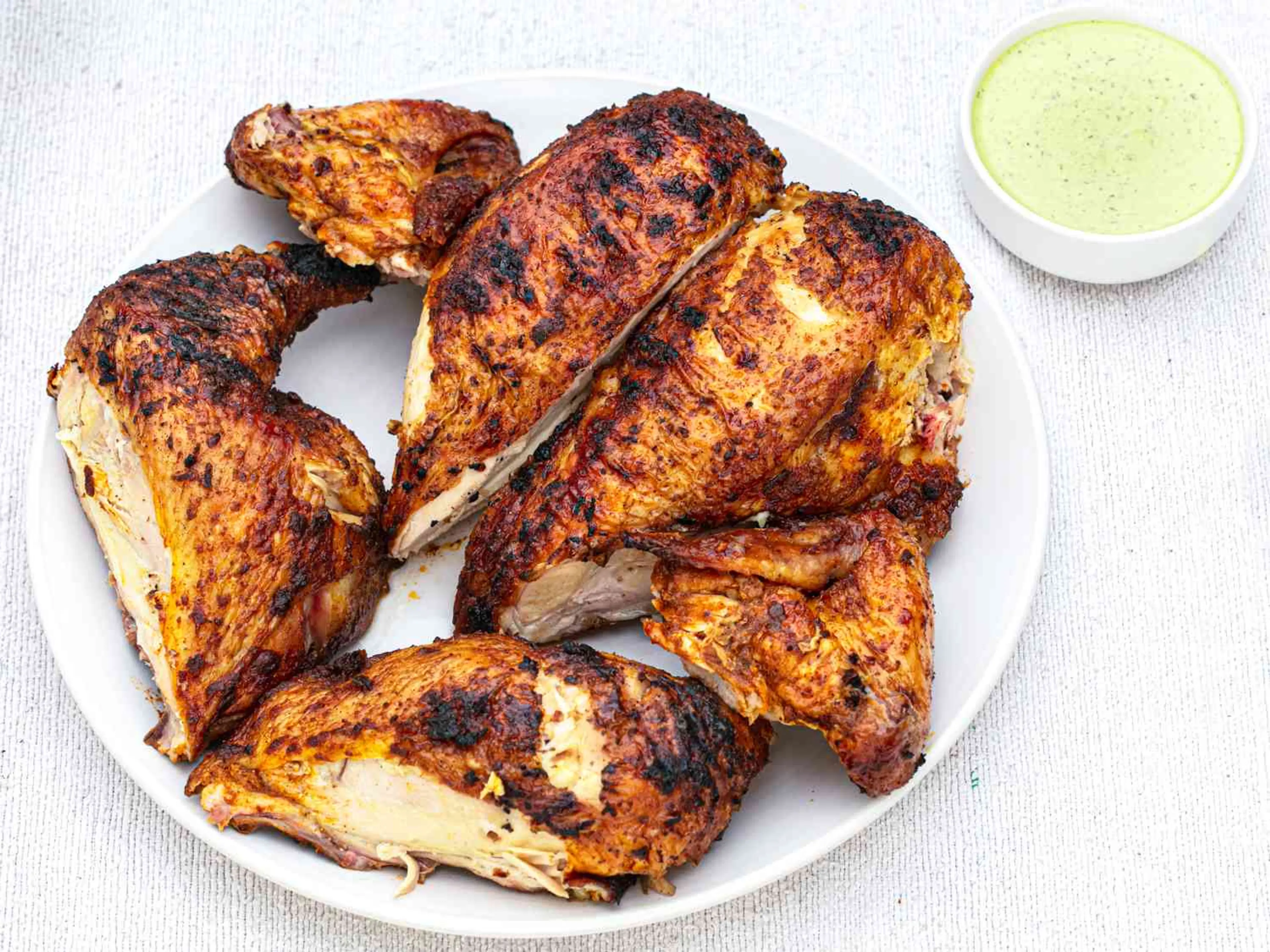 Peruvian-Style Grilled Chicken With Green Sauce Recipe