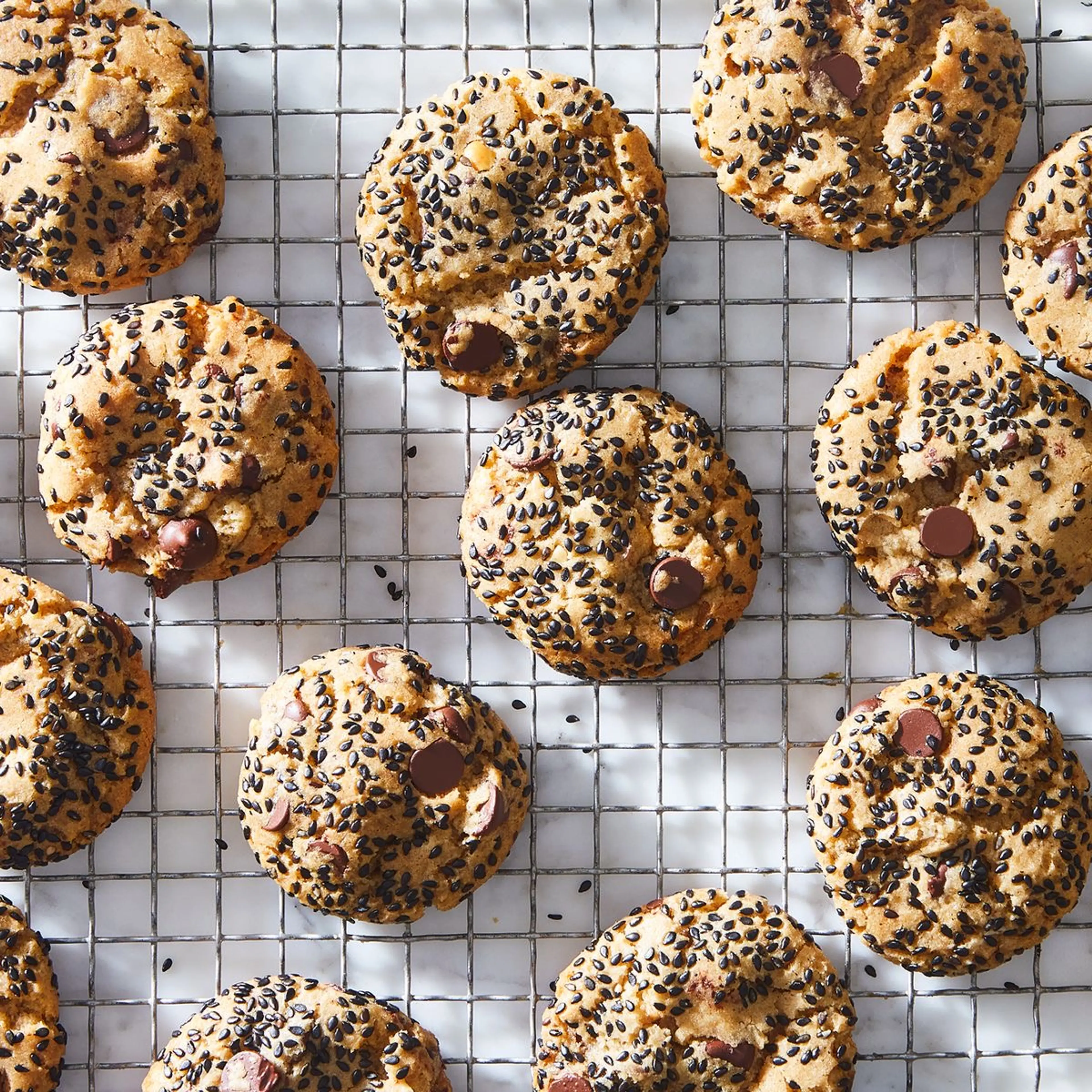 Miso Peanut Butter Cookies With Sesame & Chocolate