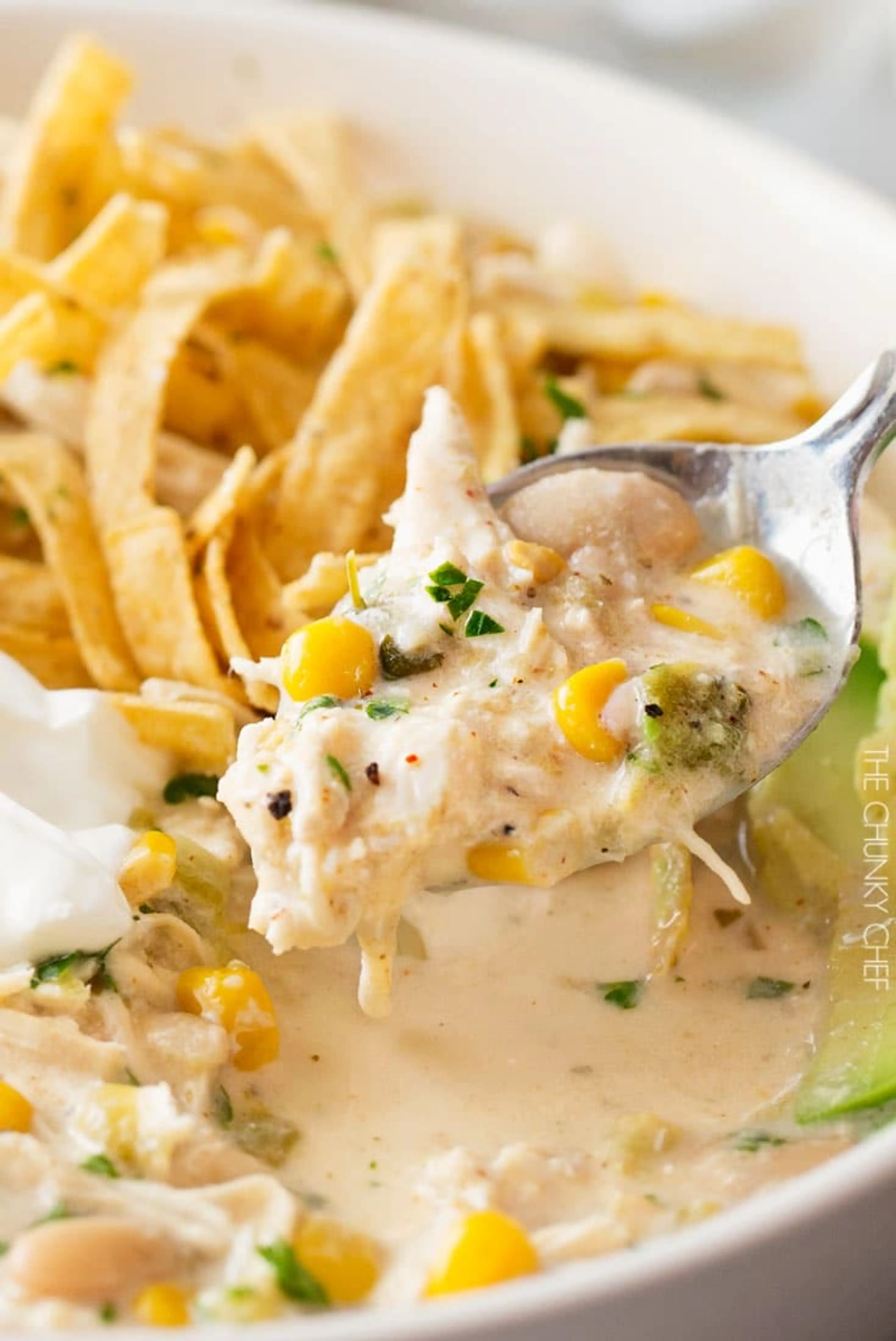 Creamy Crockpot White Chicken Chili