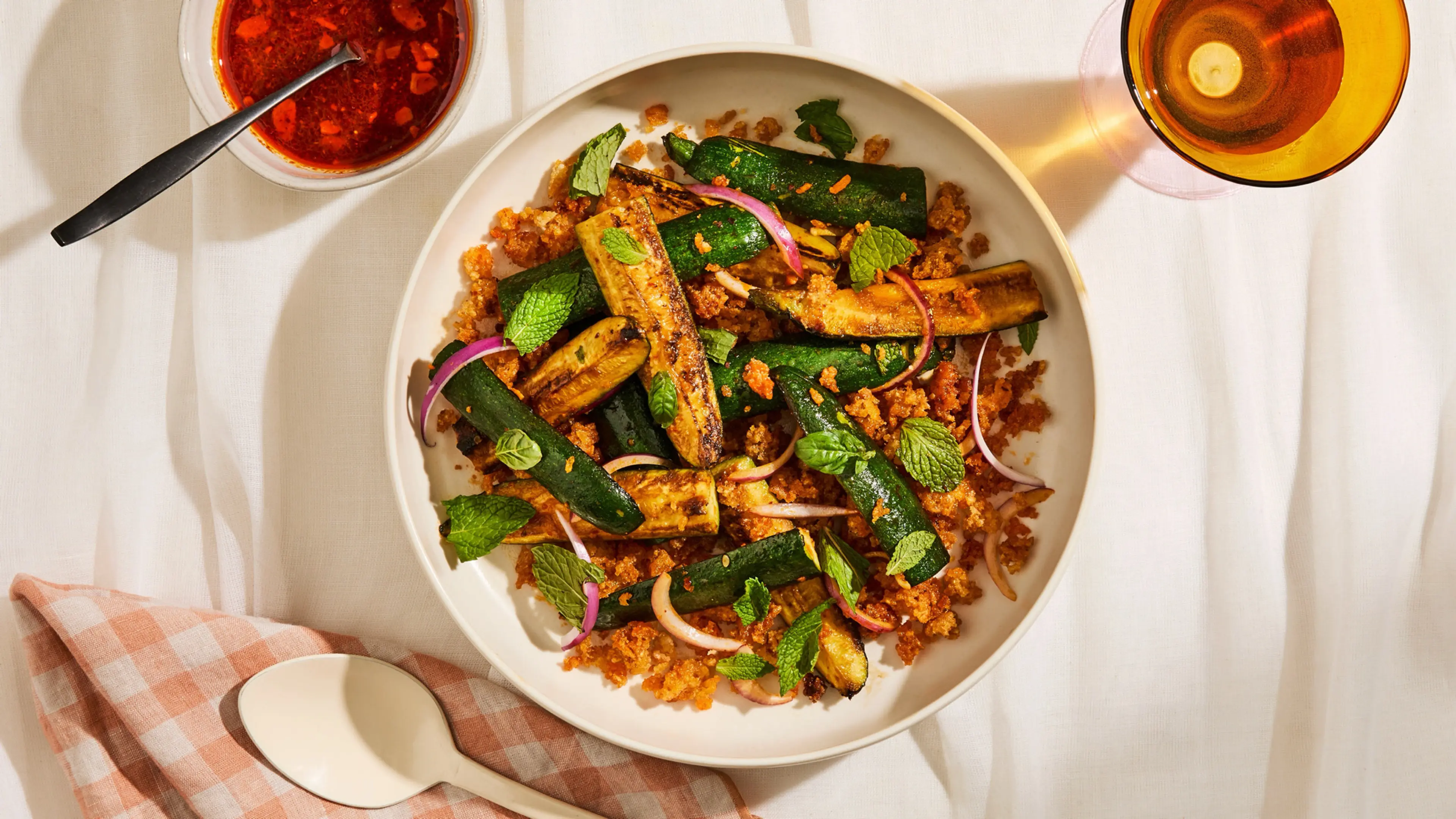 Zucchini With Crispy Rice and Lime