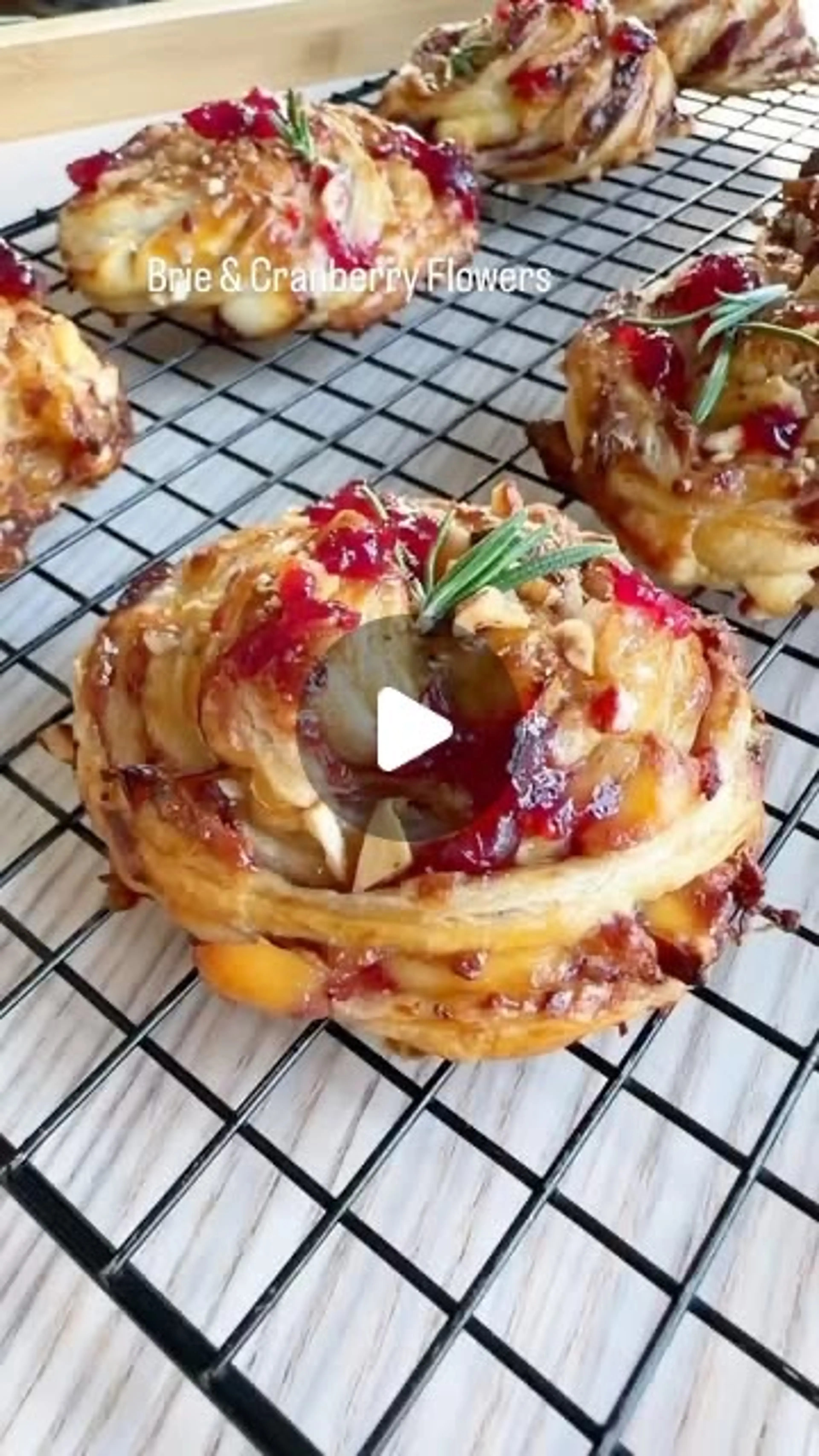 Brie & Cranberry Flower Twists