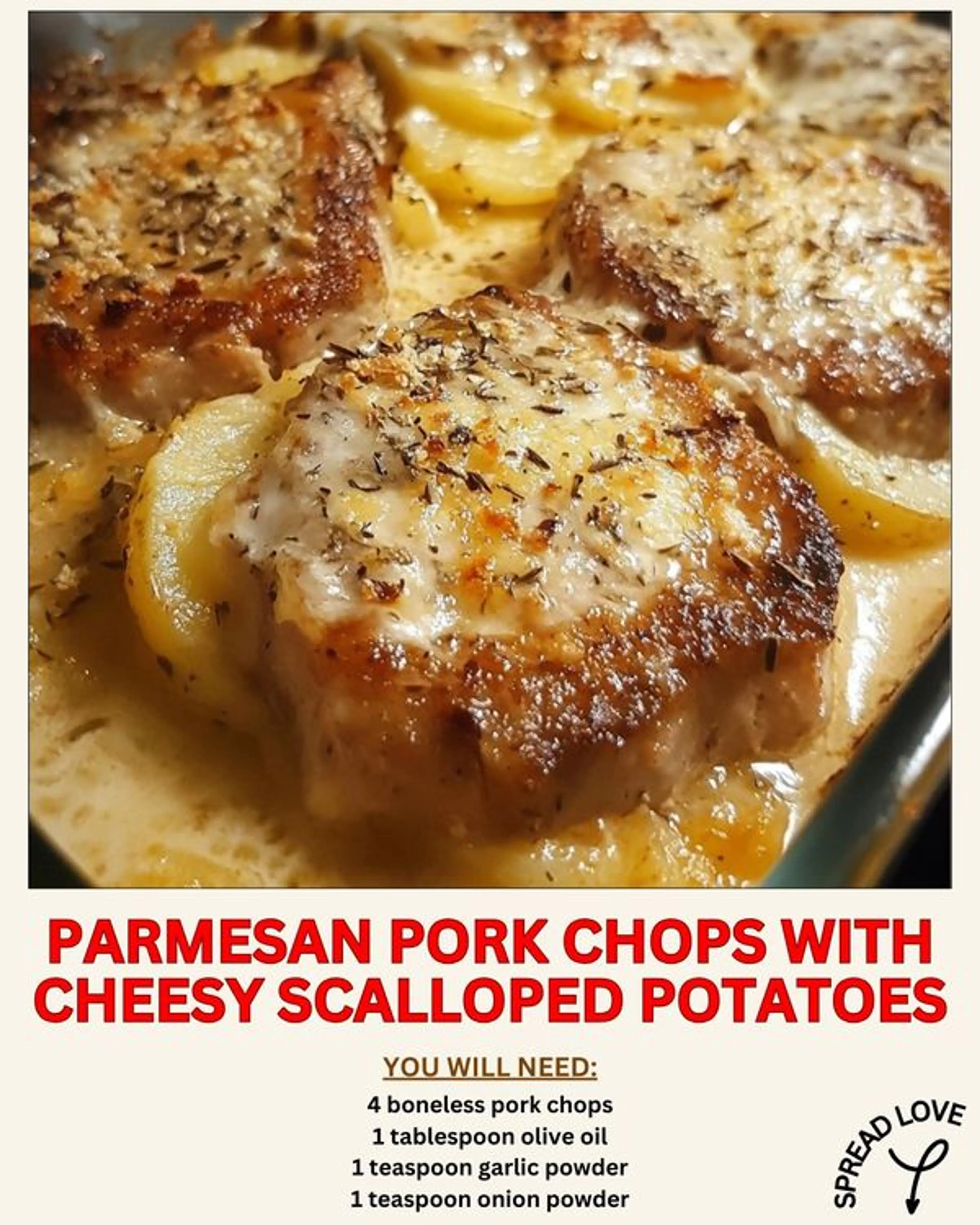 Parmesan Pork Chops with Cheesy Scalloped Potatoes