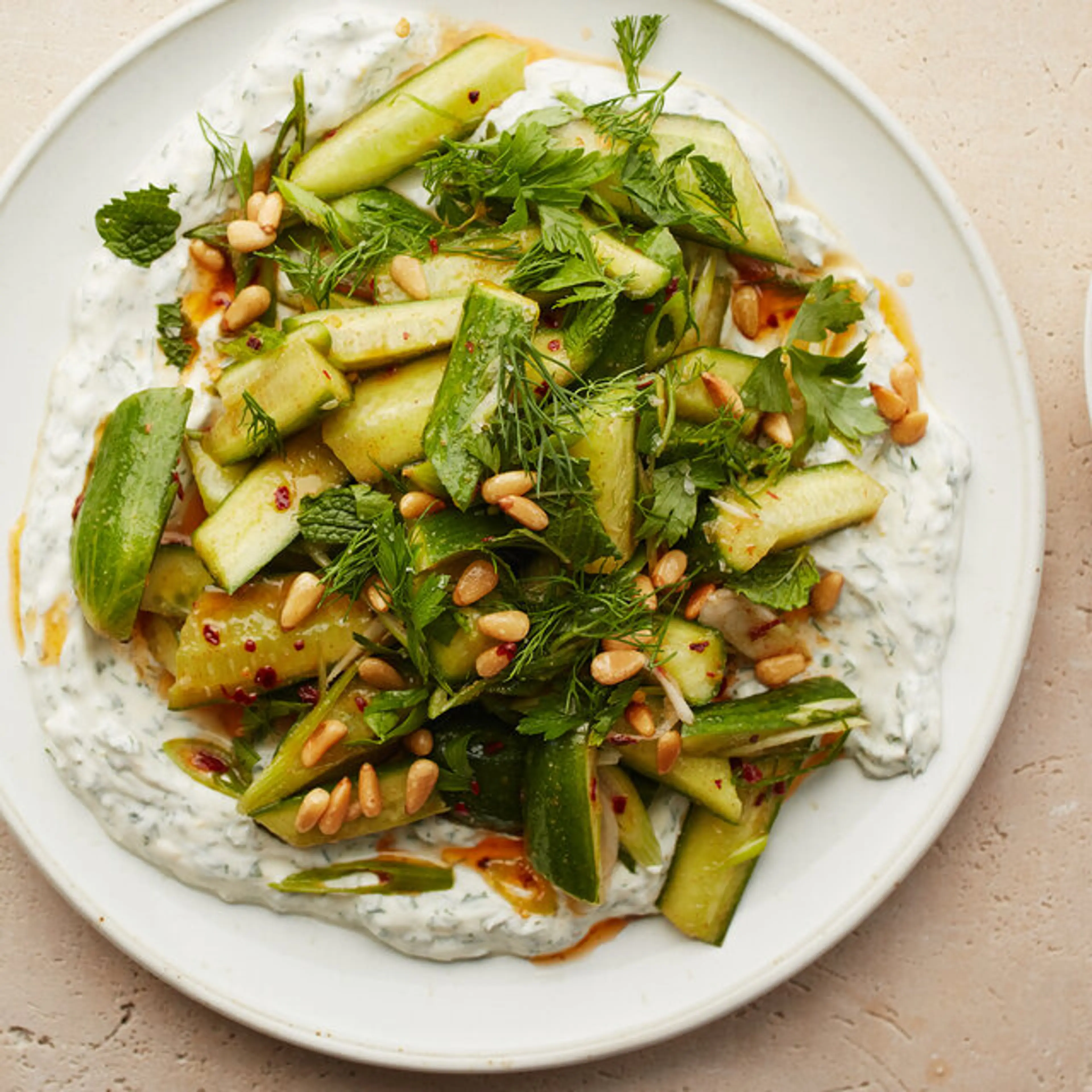 Spicy Cucumbers With Yogurt, Lemon and Herbs