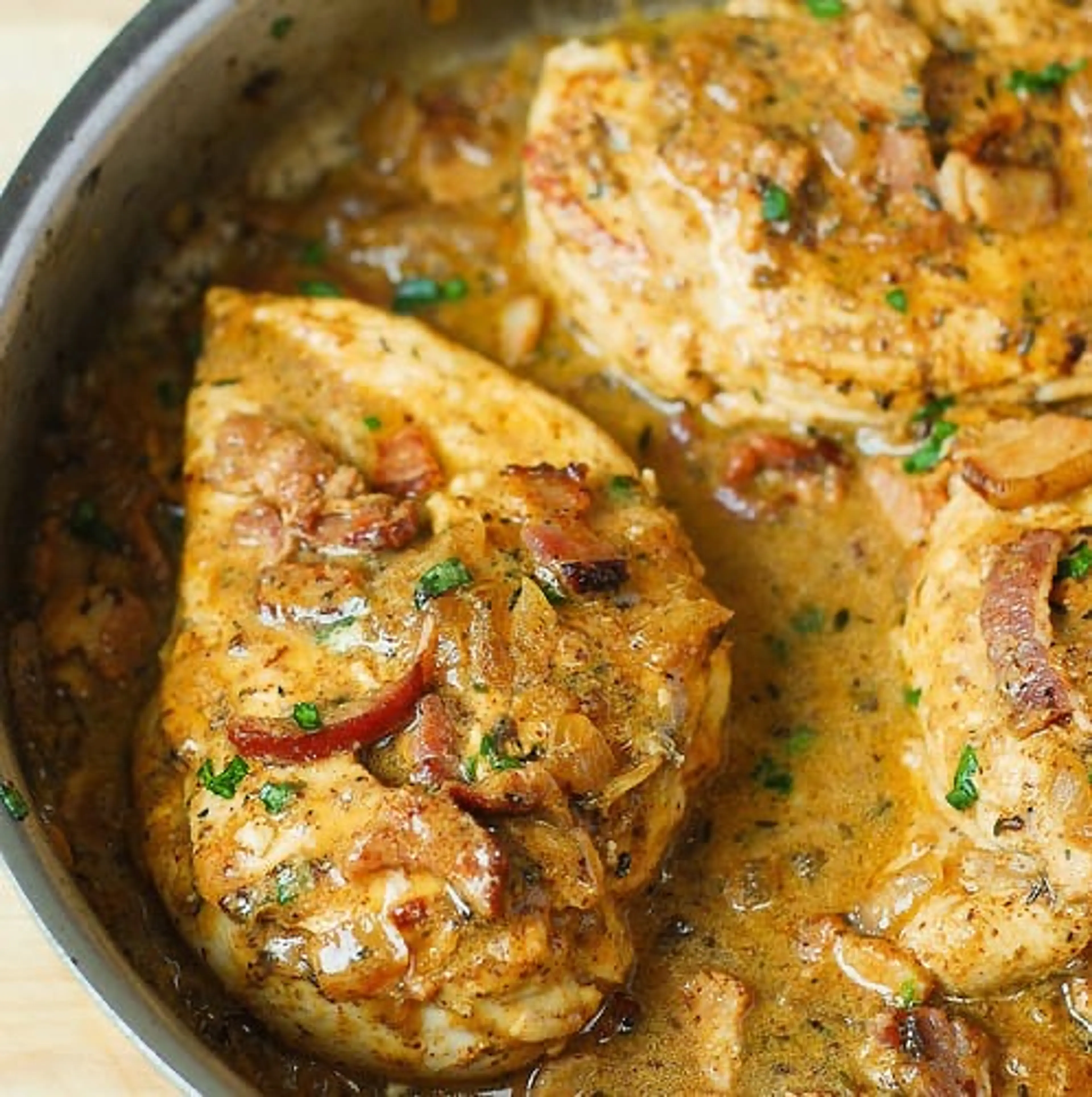 Chicken with Bacon Mustard Sauce