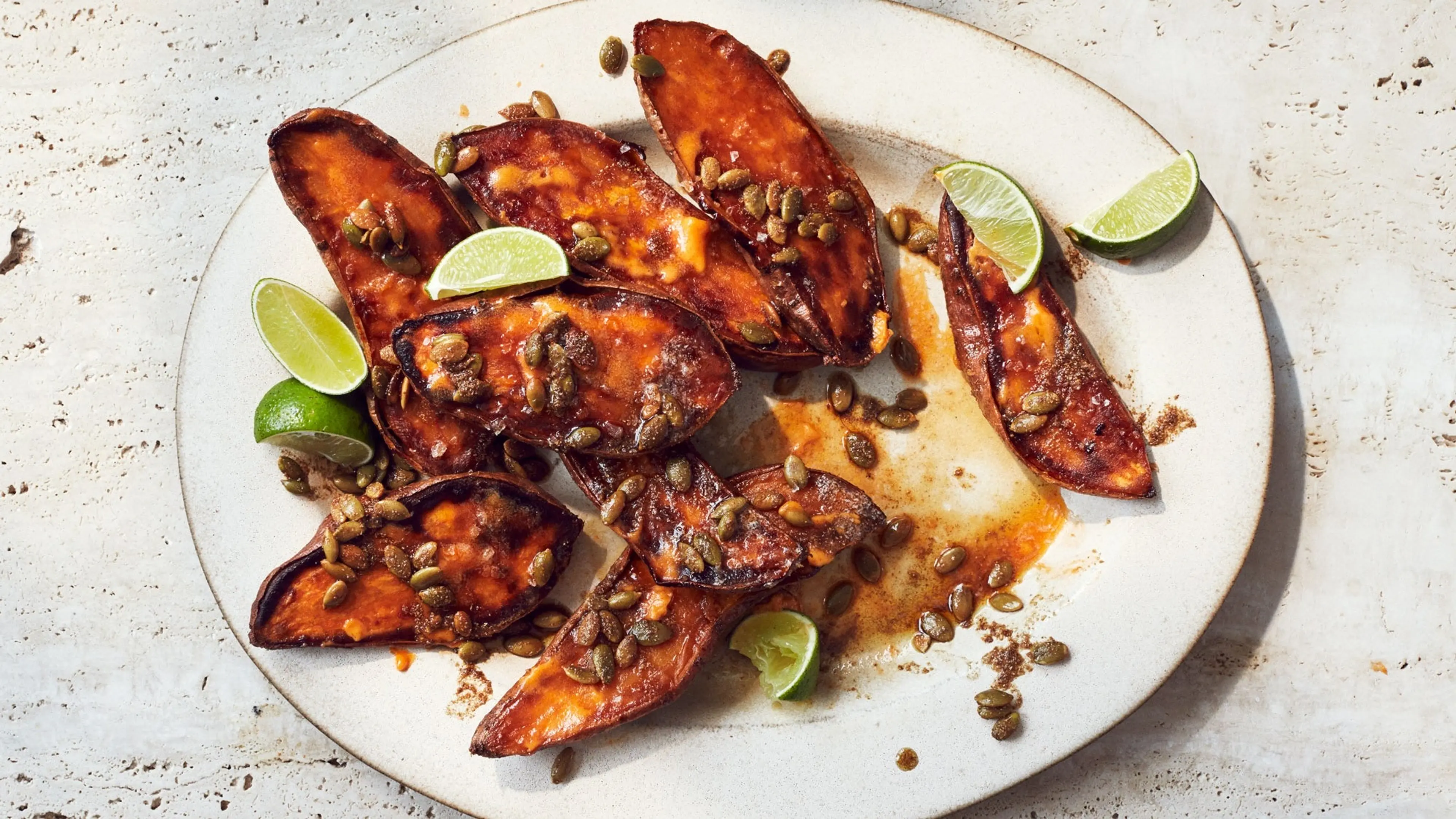 Charred Sweet Potatoes With Hot Honey Butter