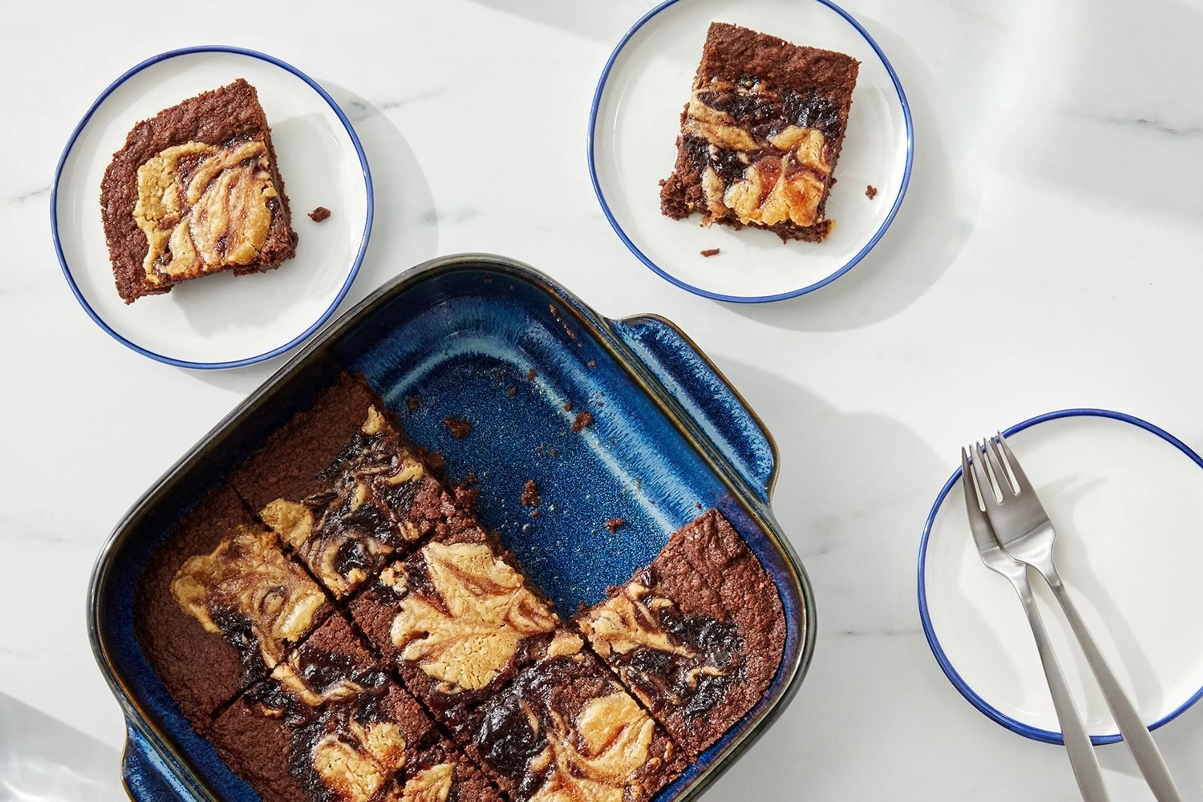 Chocolate Brownies with Peanut Butter & Cherry Swirl