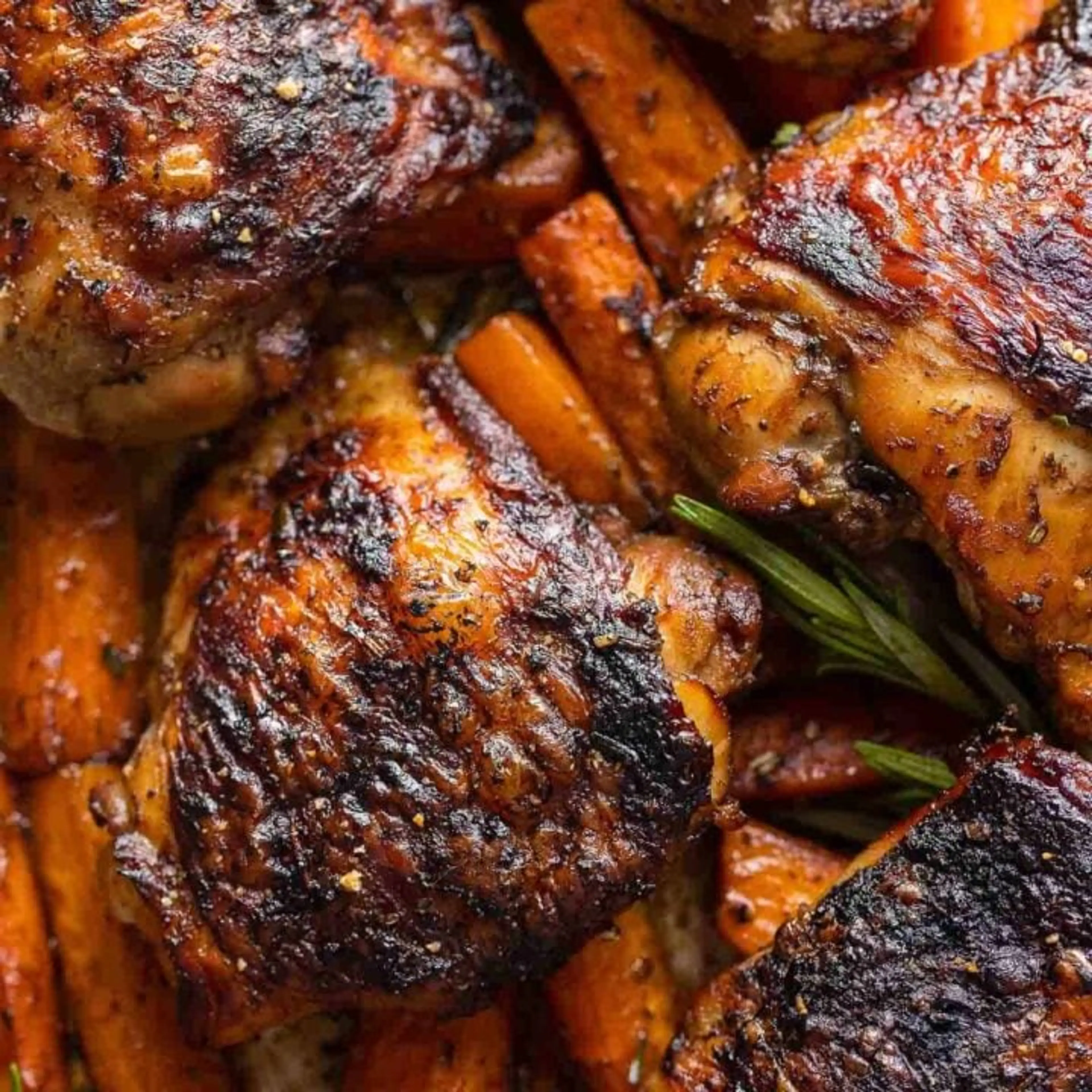 Balsamic Glazed Chicken Thighs & Carrots