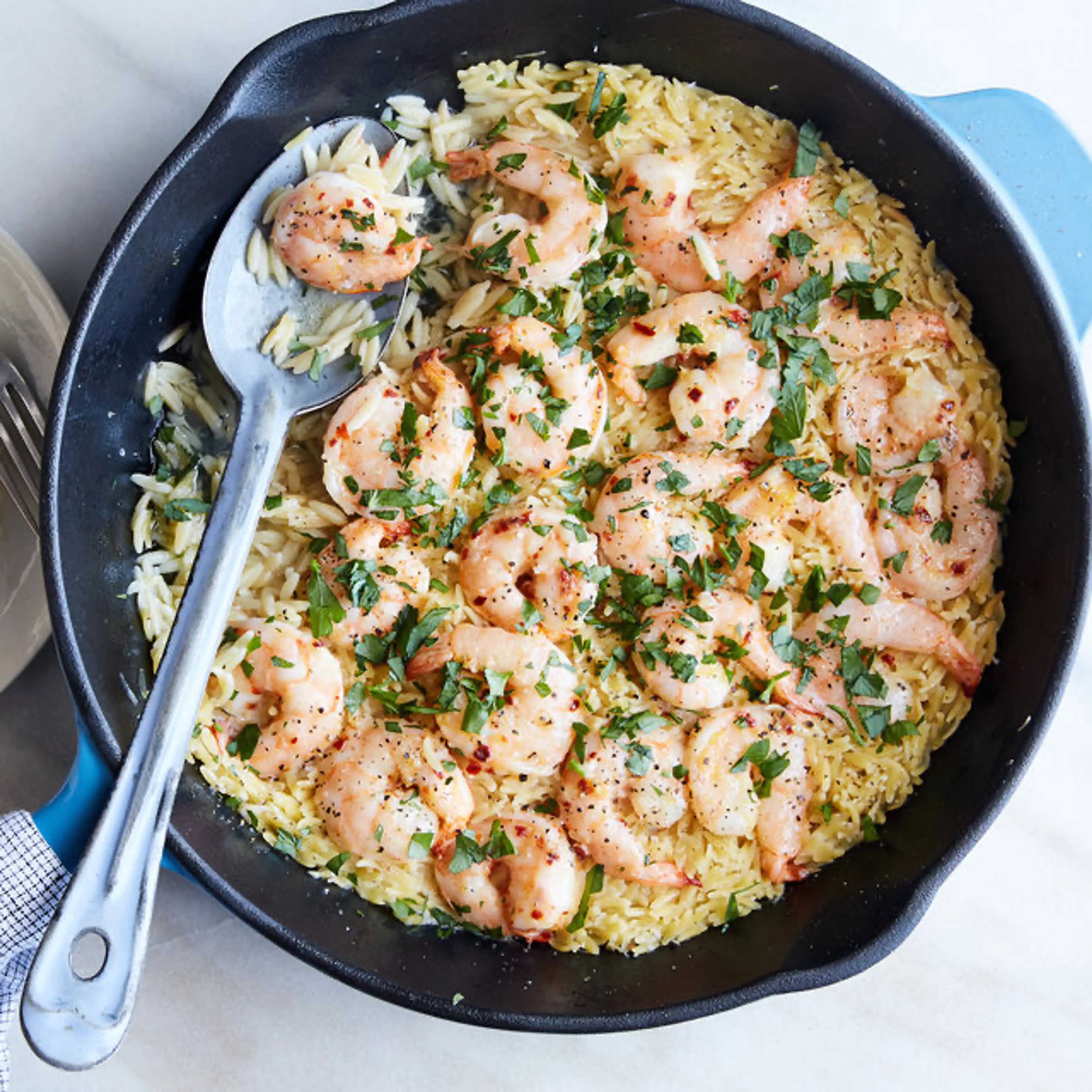 Shrimp Scampi With Orzo