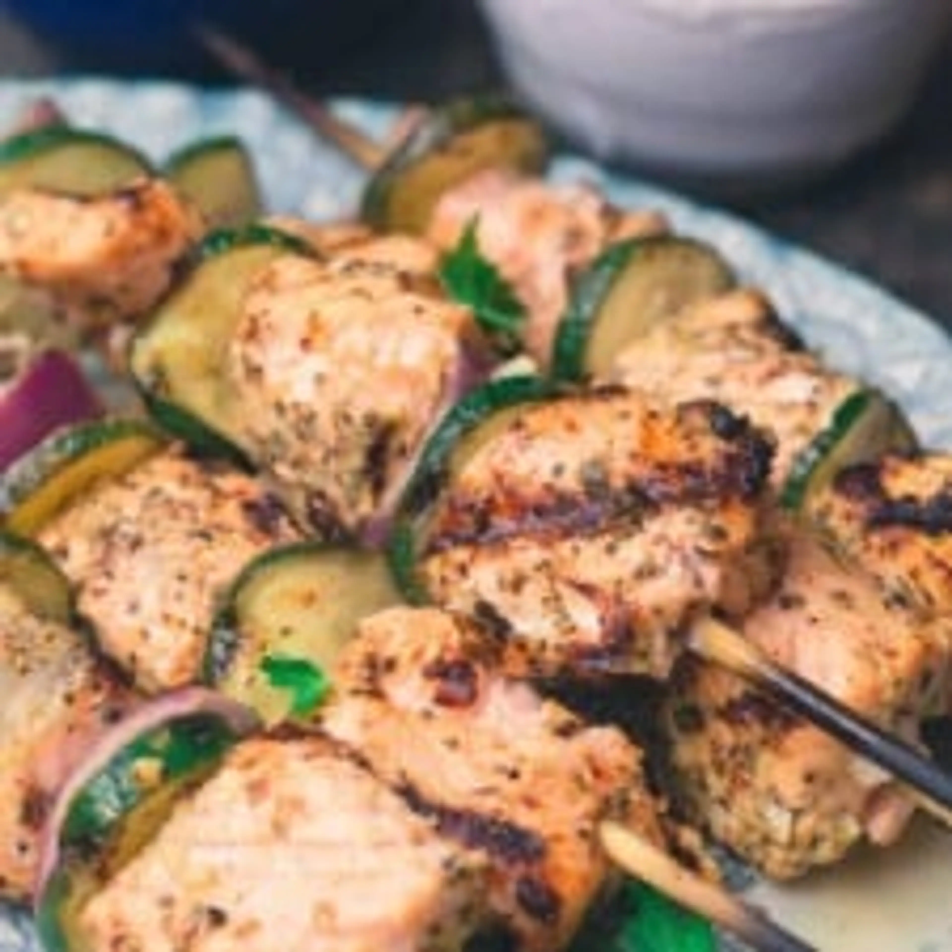 Mediterranean Salmon Kabobs