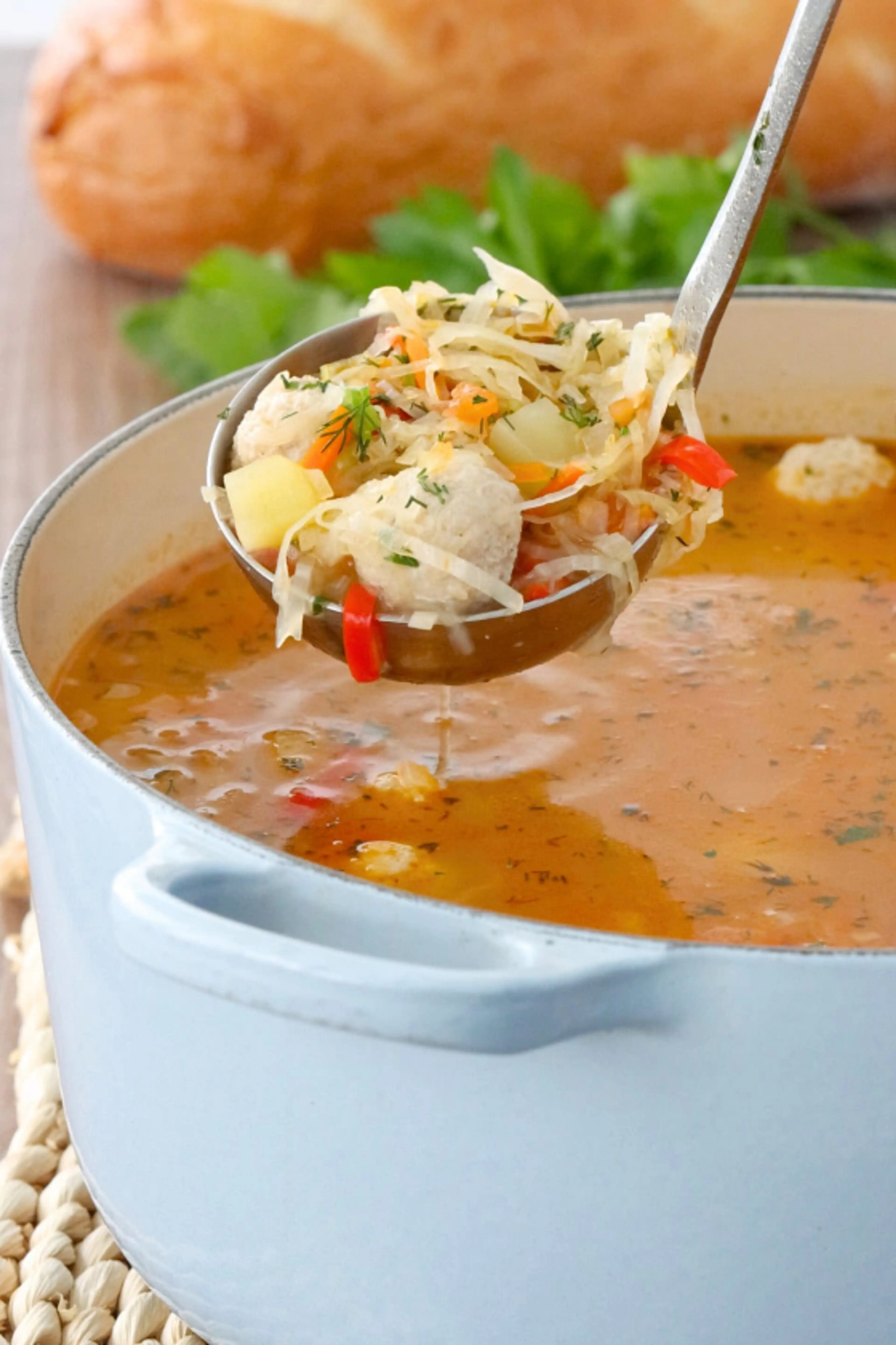 Cabbage Meatball Soup