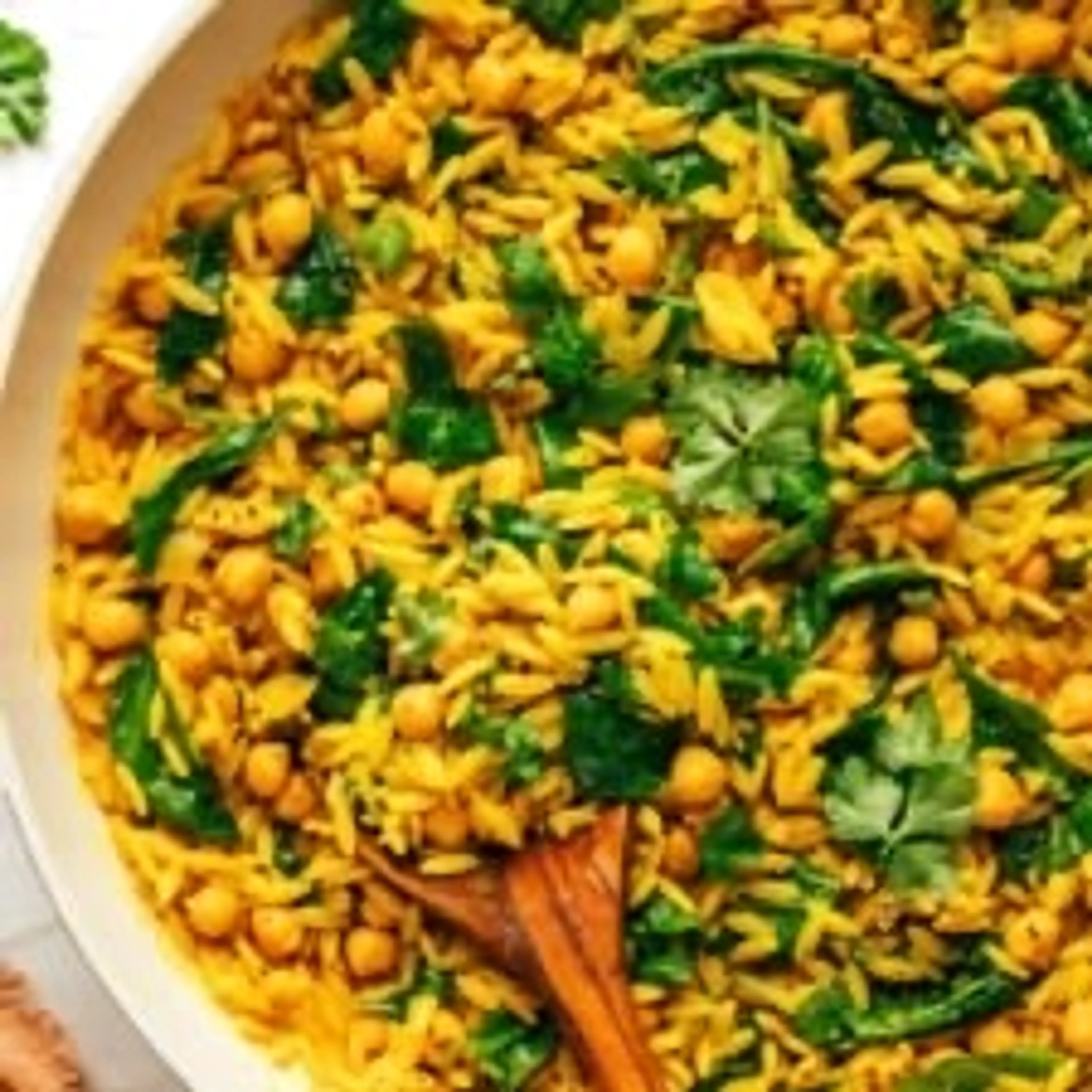 Lemony Spiced Orzo and Chickpeas