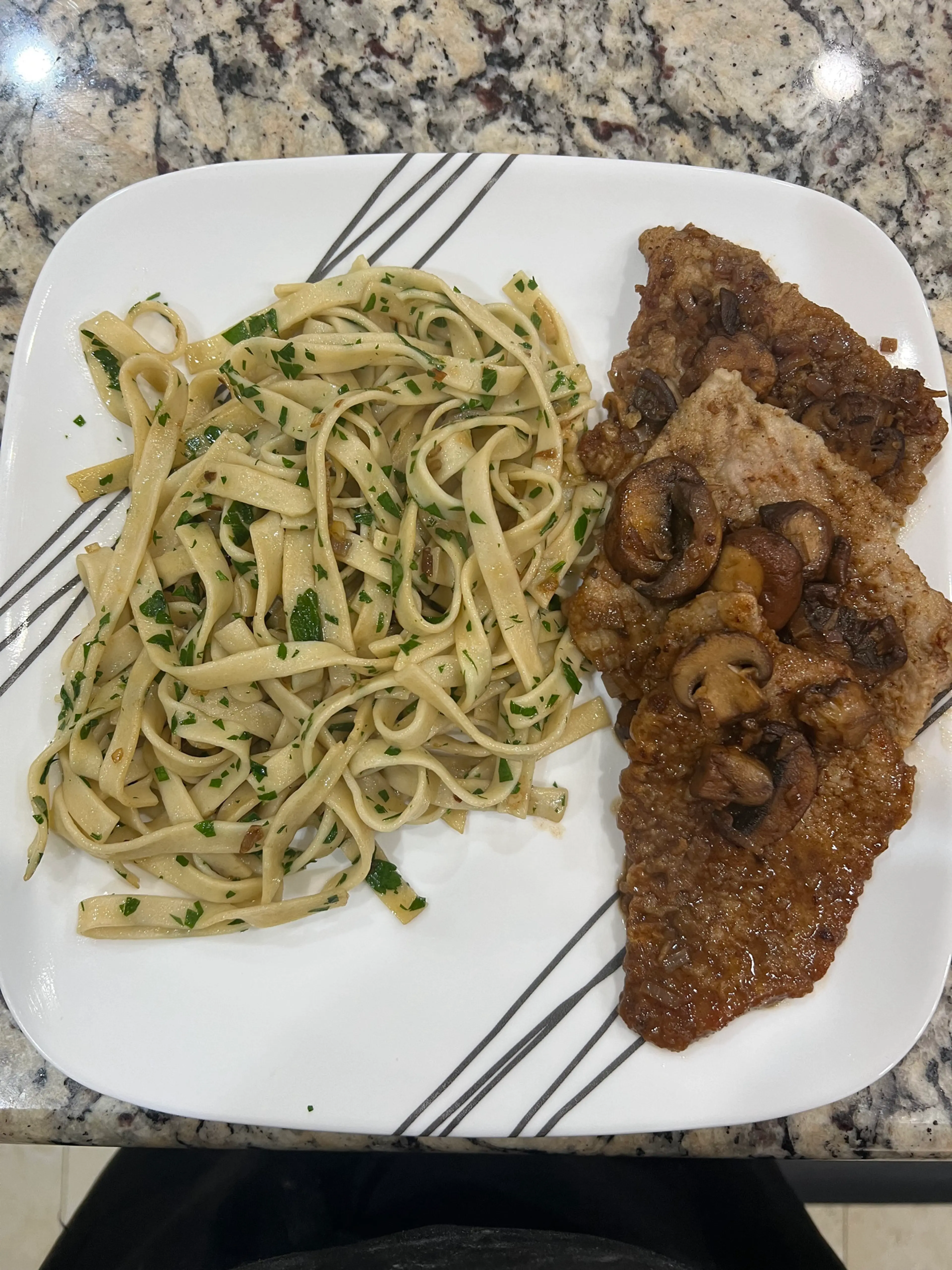 Veal Marsala with Fettuccini