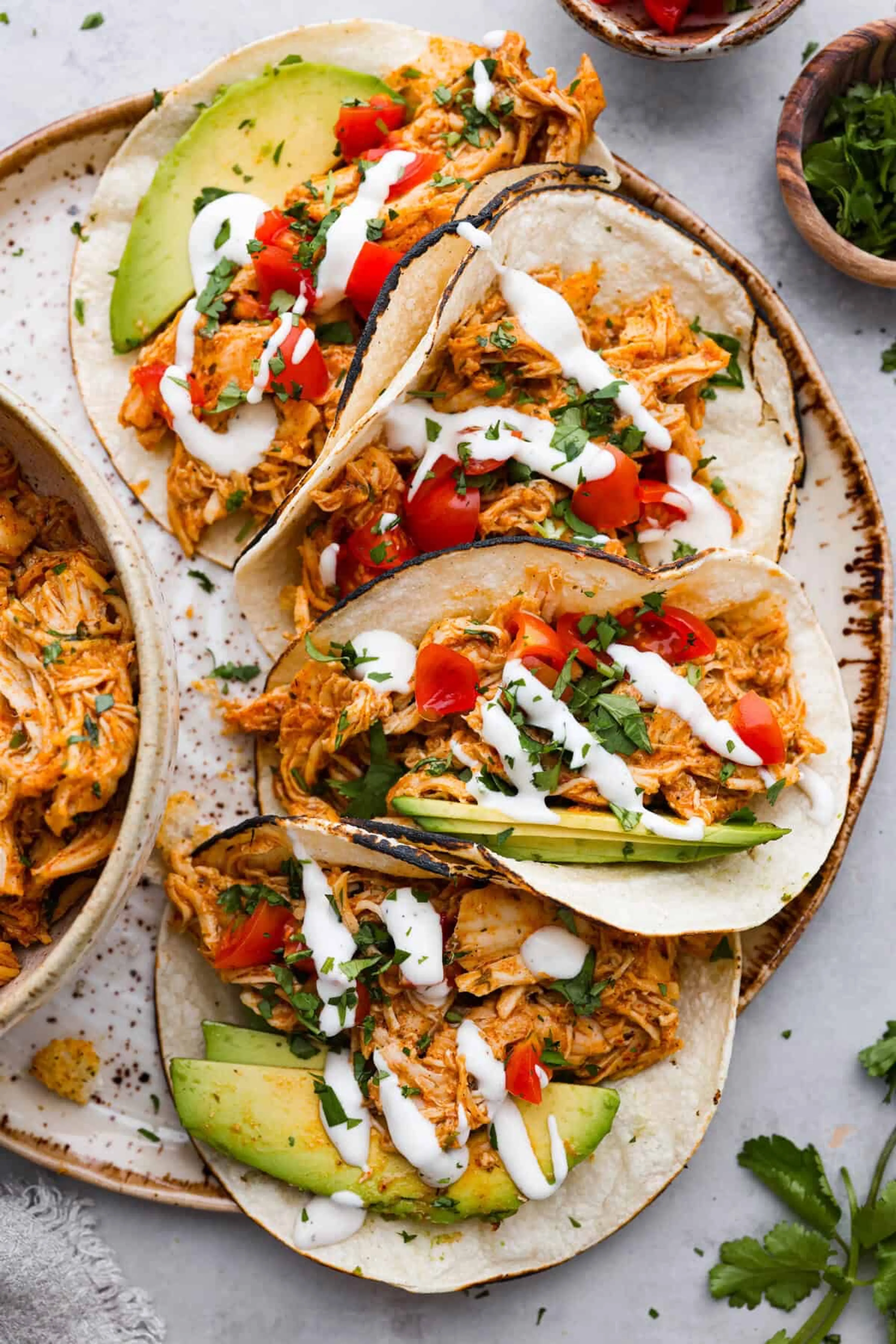 Slow Cooker Ranch Chicken Tacos