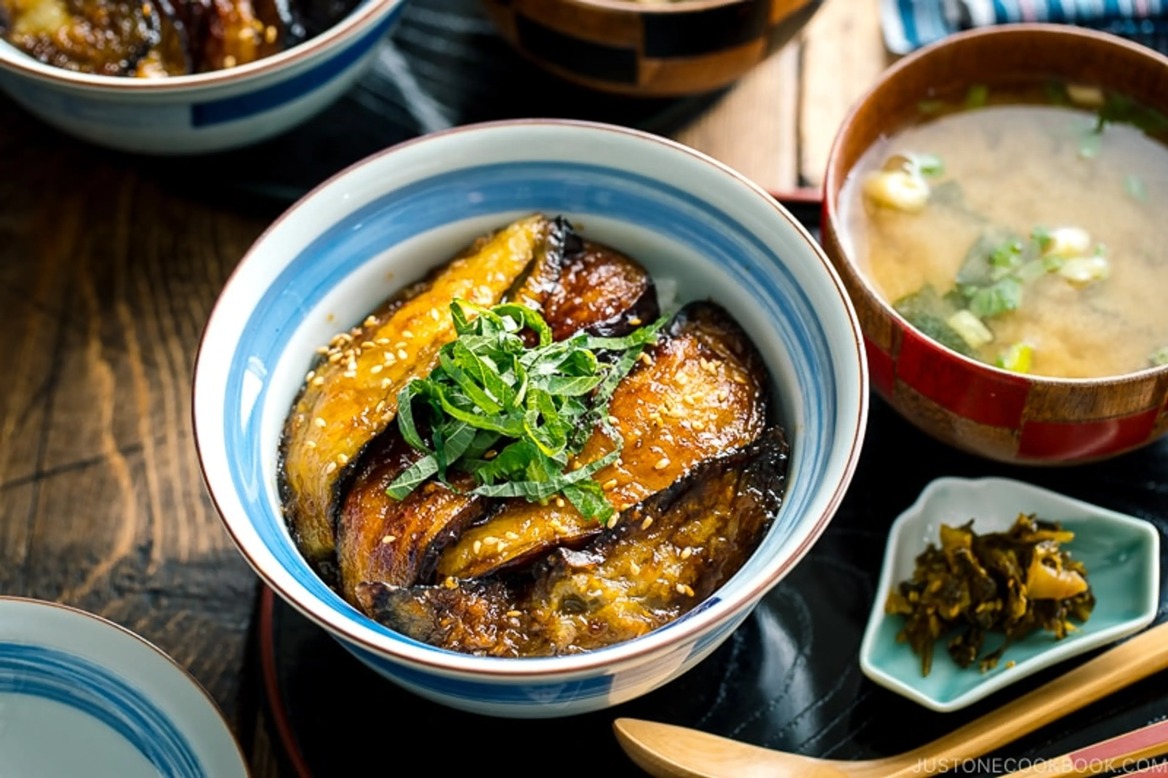 Soy-Glazed Eggplant Donburi